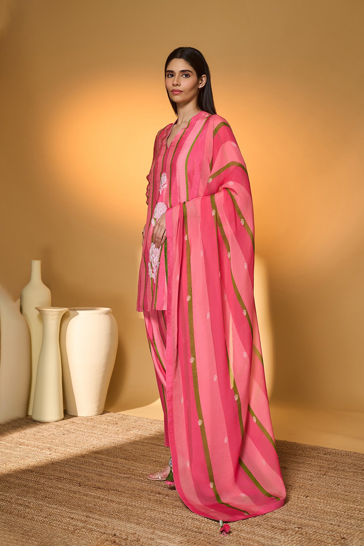 Sunset Sorbet Striped Kurta Set