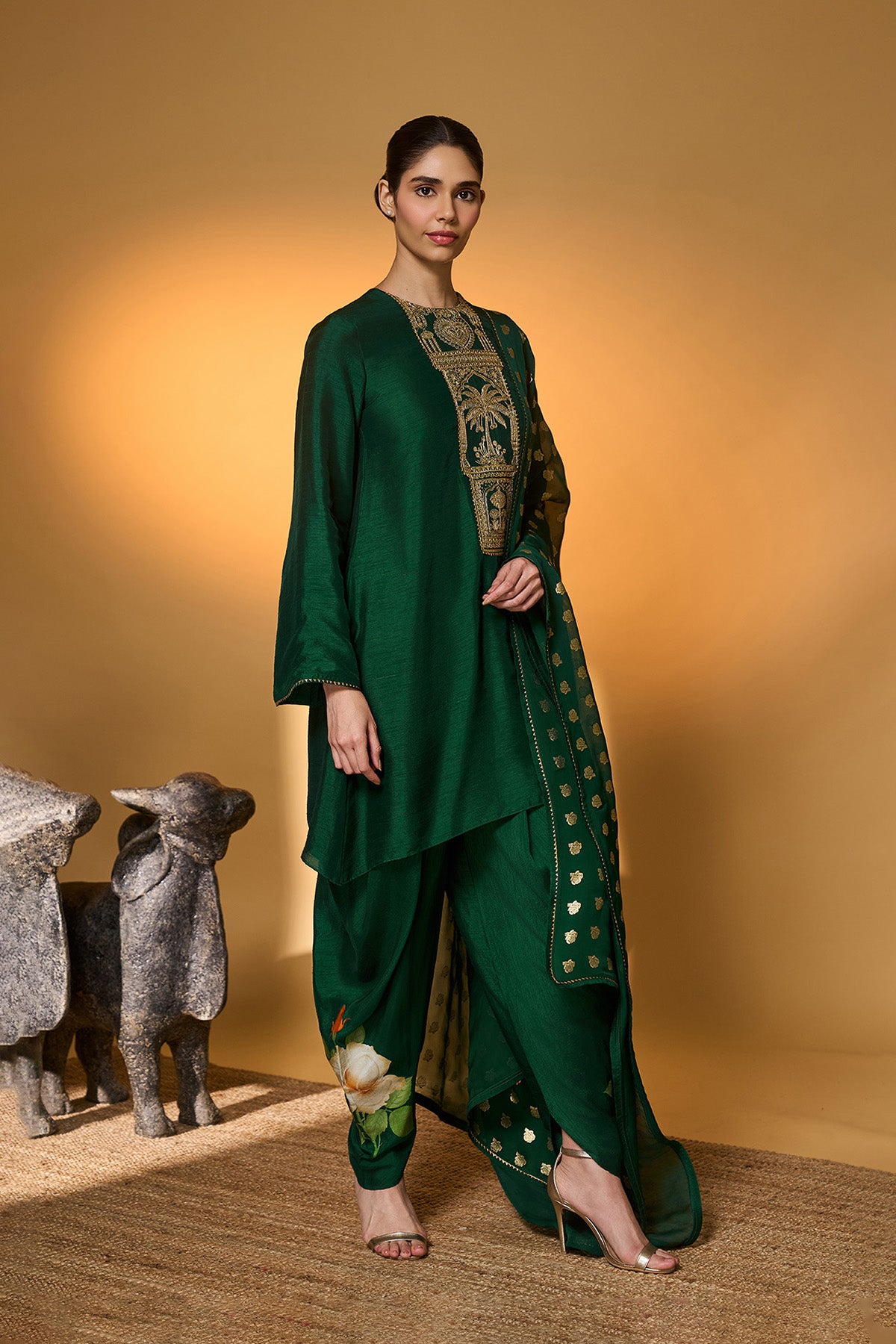 Bottle Green Kurta Set