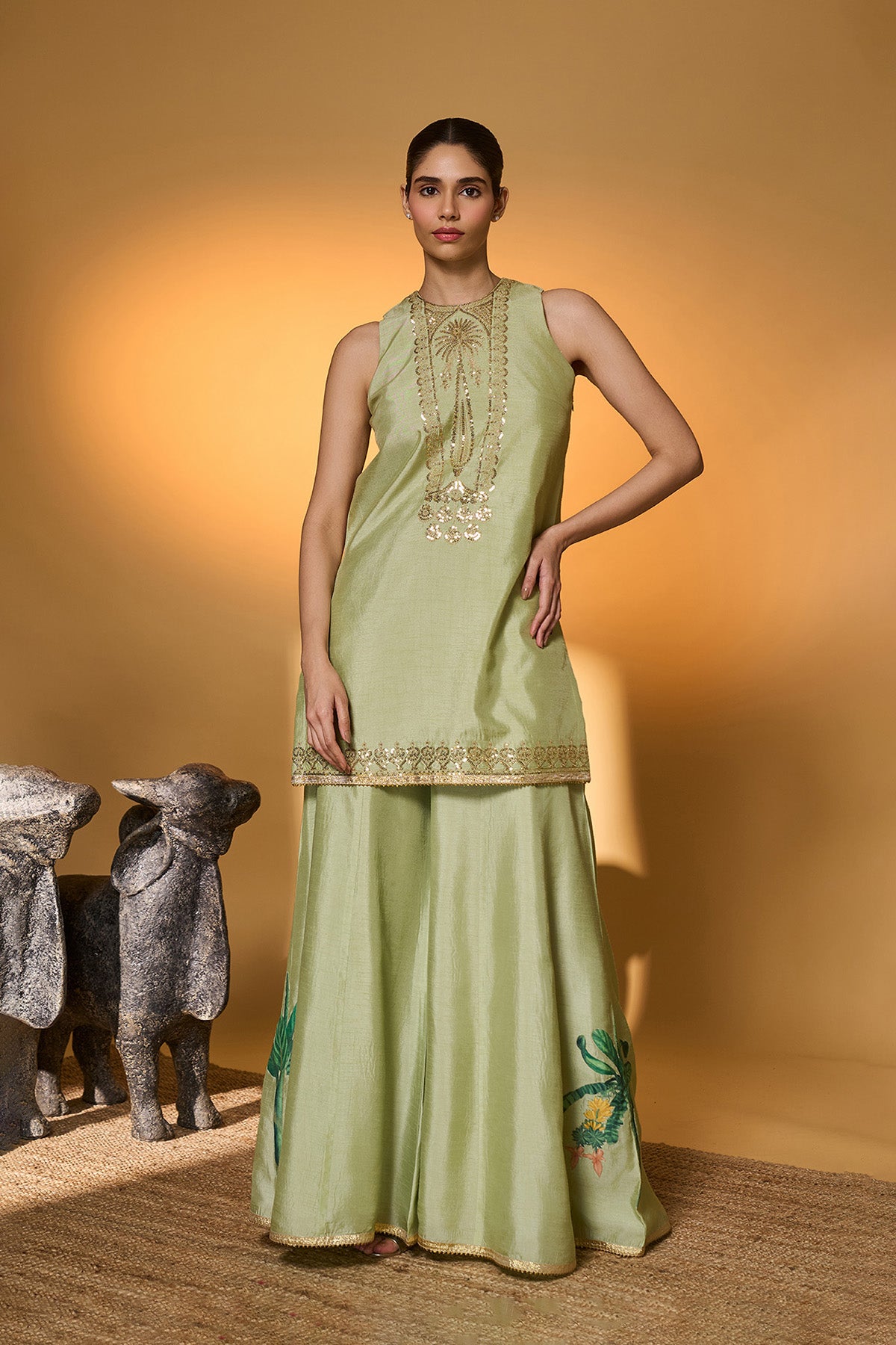 Mint Rose Blush Kurta Set