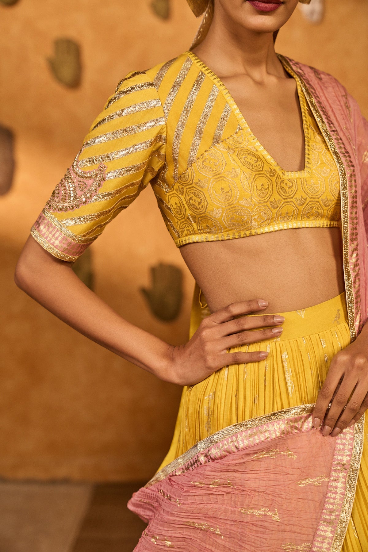 Spiced Ochre Lunar Lehenga
