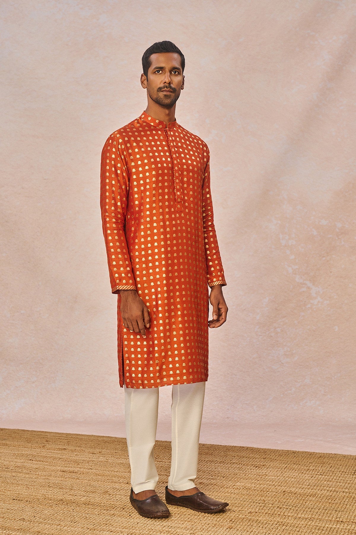 Rust Palmscape Kurta Set