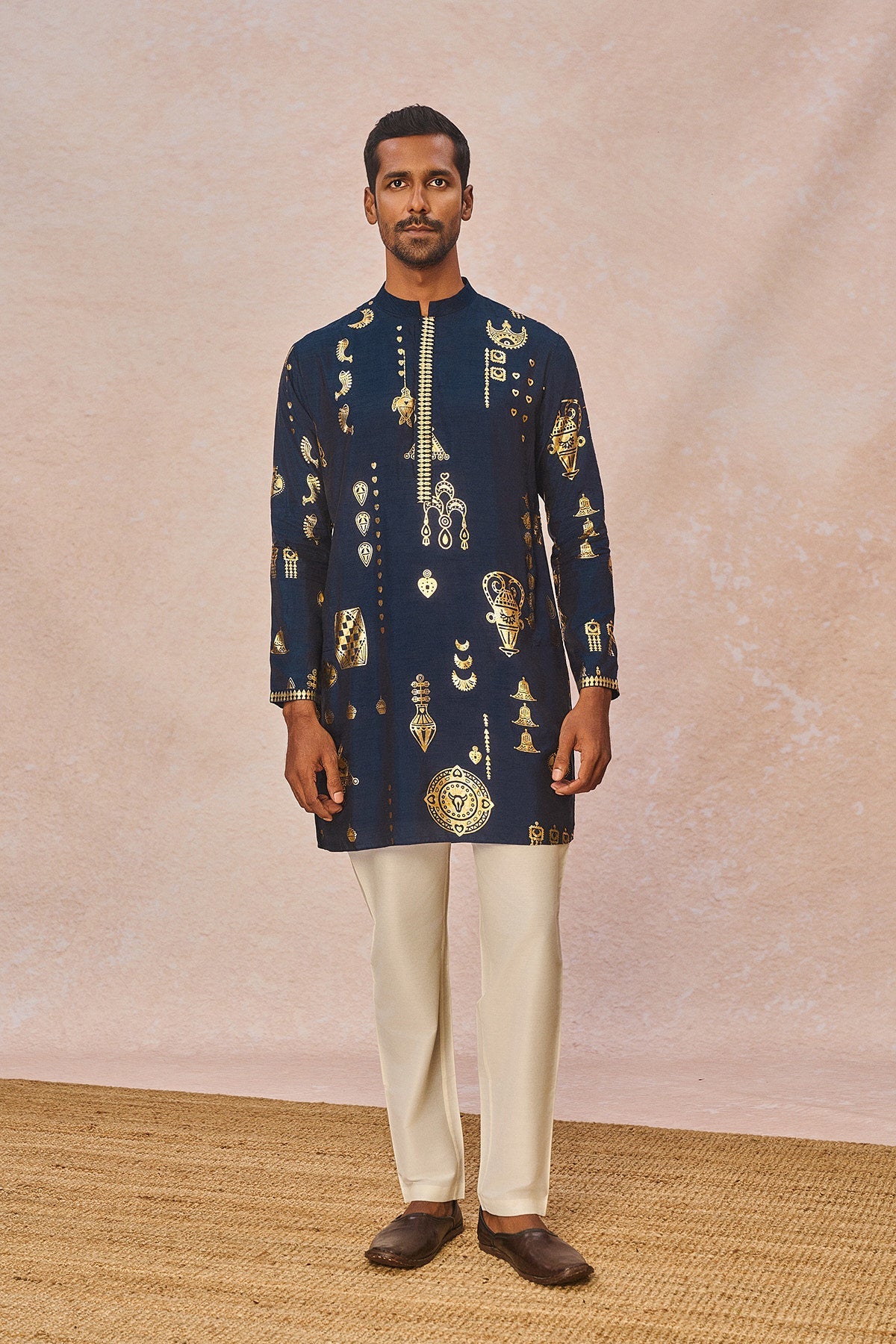 Navy Folkstone Kurta Set