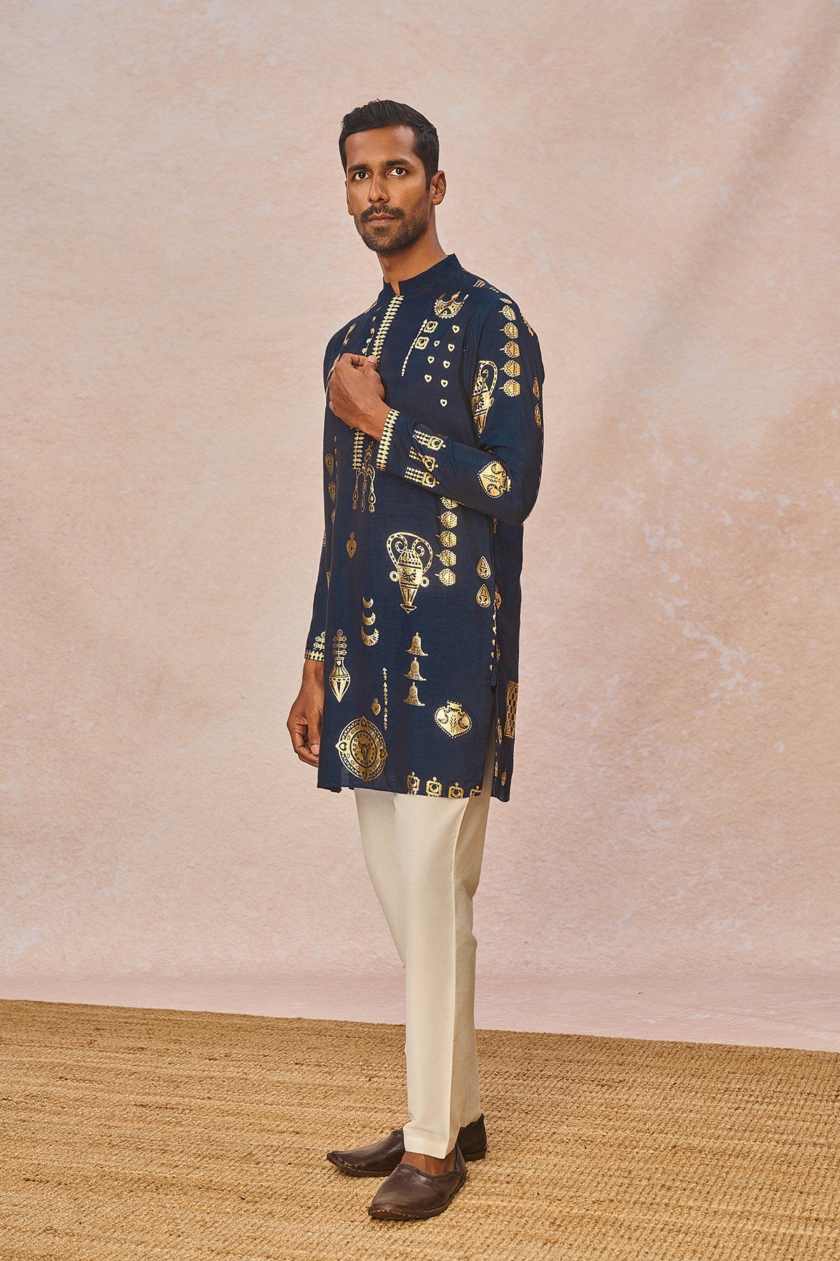 Navy Folkstone Kurta Set