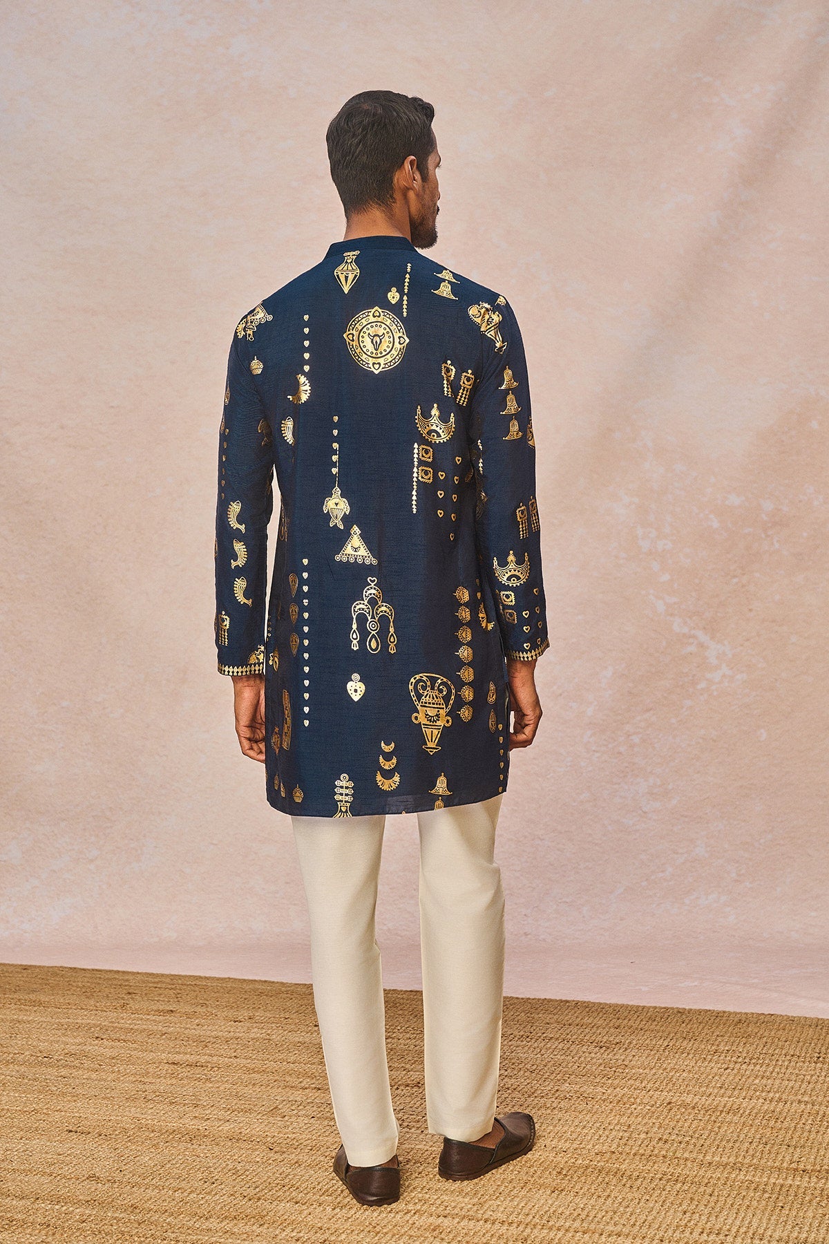 Navy Folkstone Kurta Set