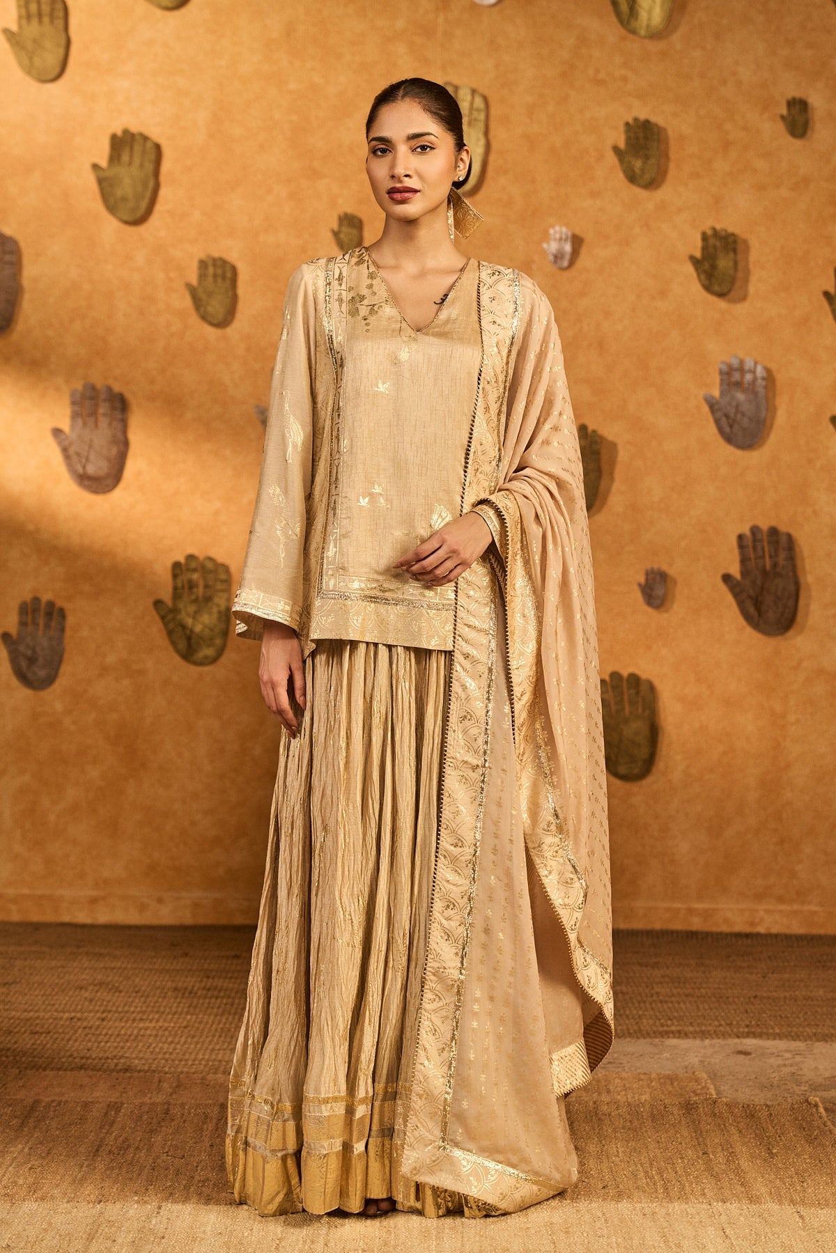 Oatmeal Crane Dawn Skirt Set