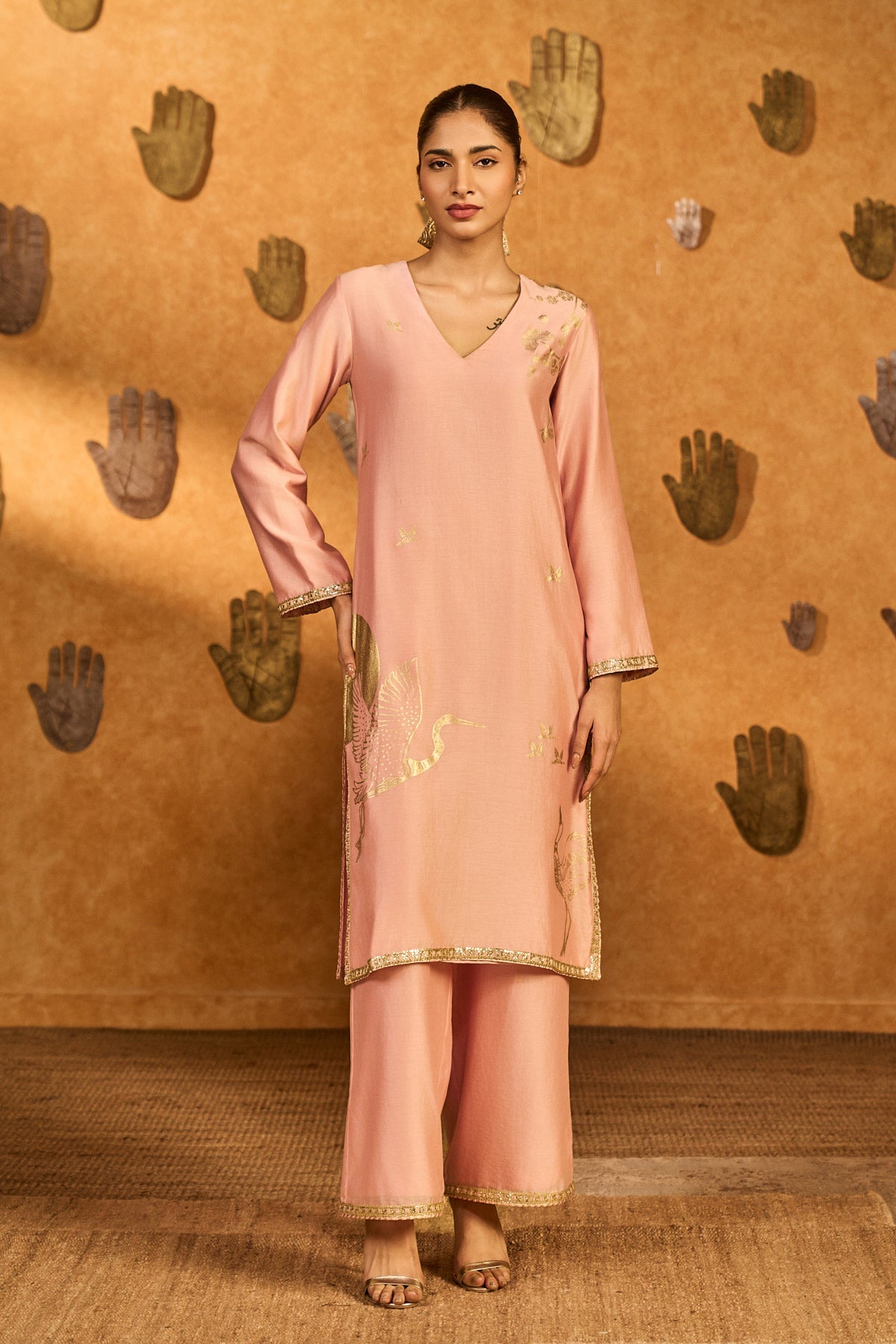 Babypink Crane Dawn Kurta Set