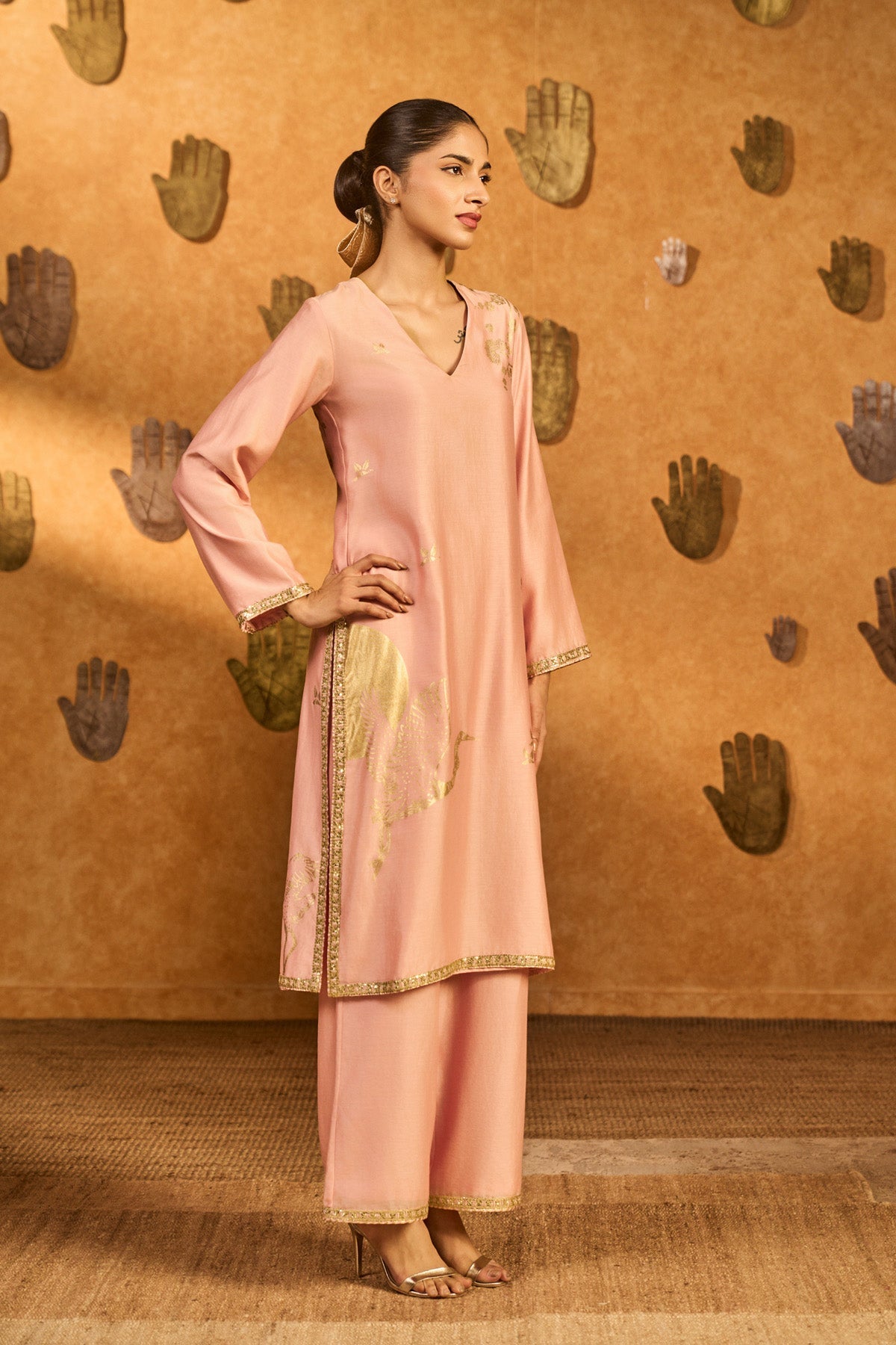 Babypink Crane Dawn Kurta Set