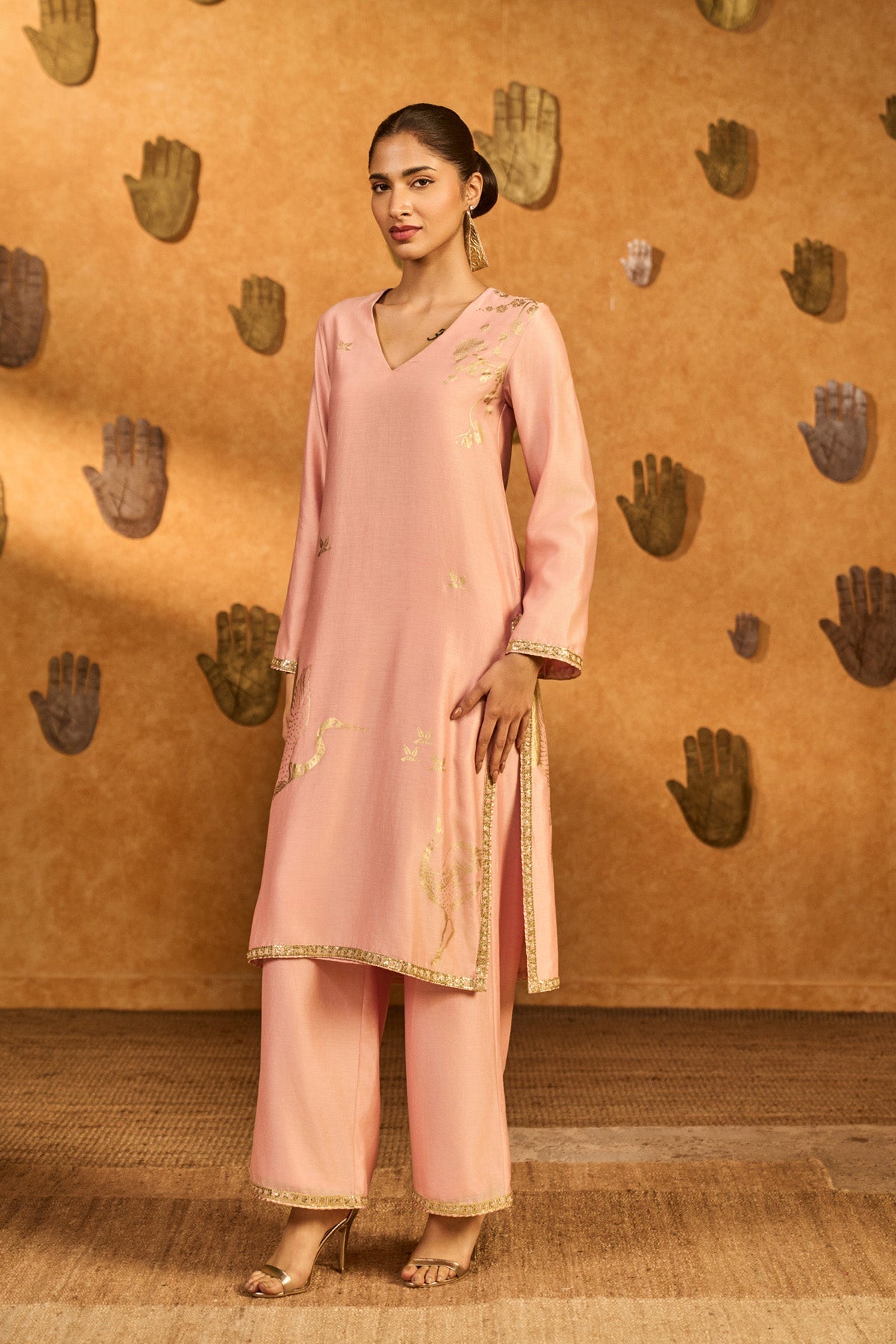 Babypink Crane Dawn Kurta Set