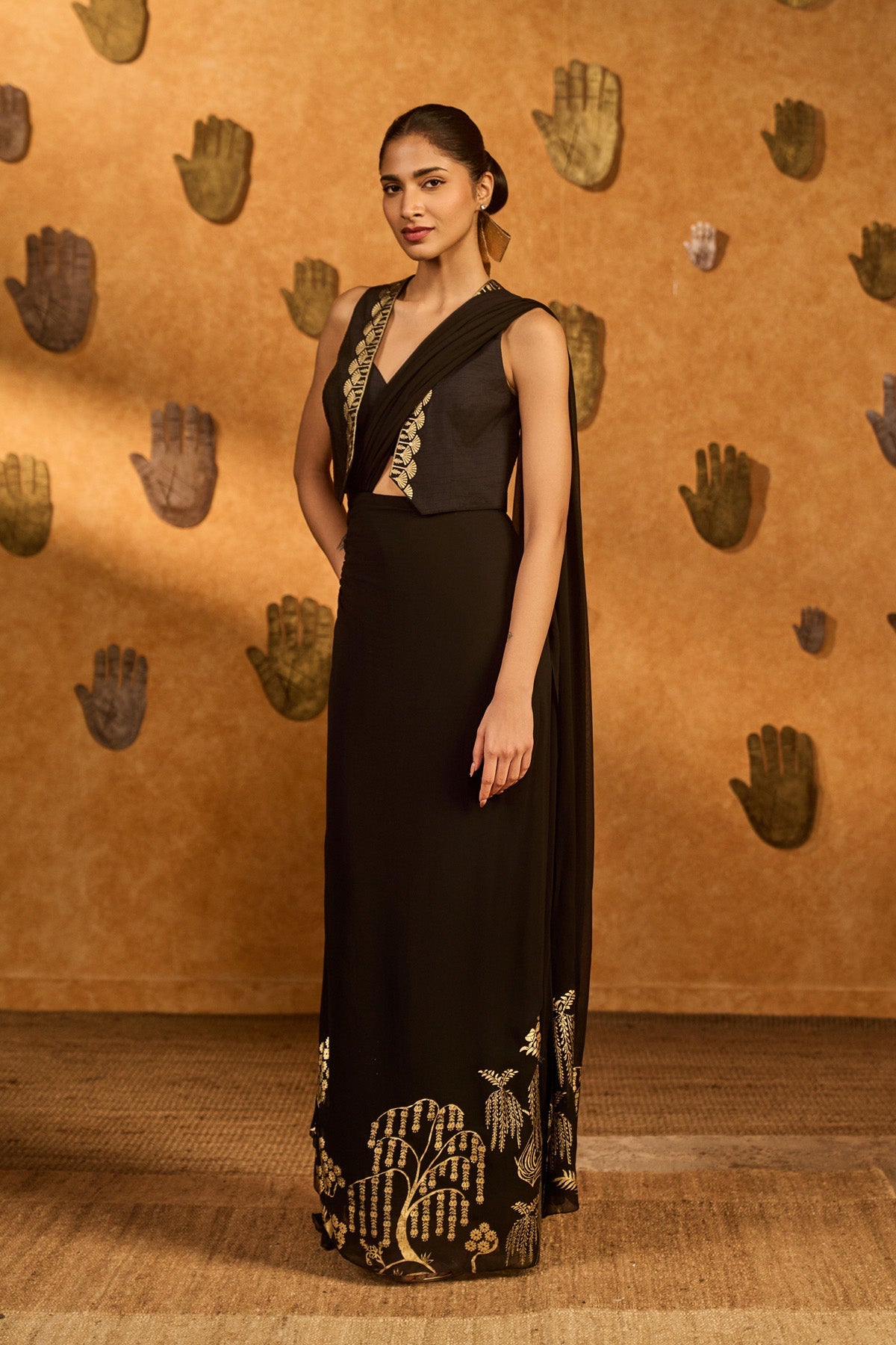 Black Zen Stitched Saree