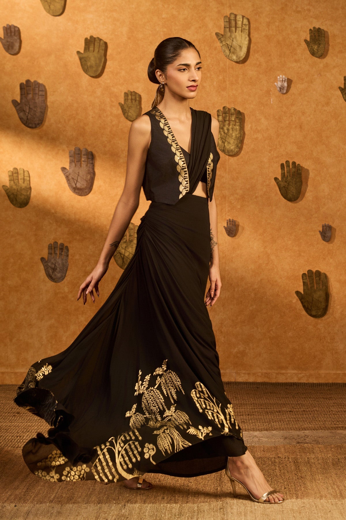 Black Zen Stitched Saree