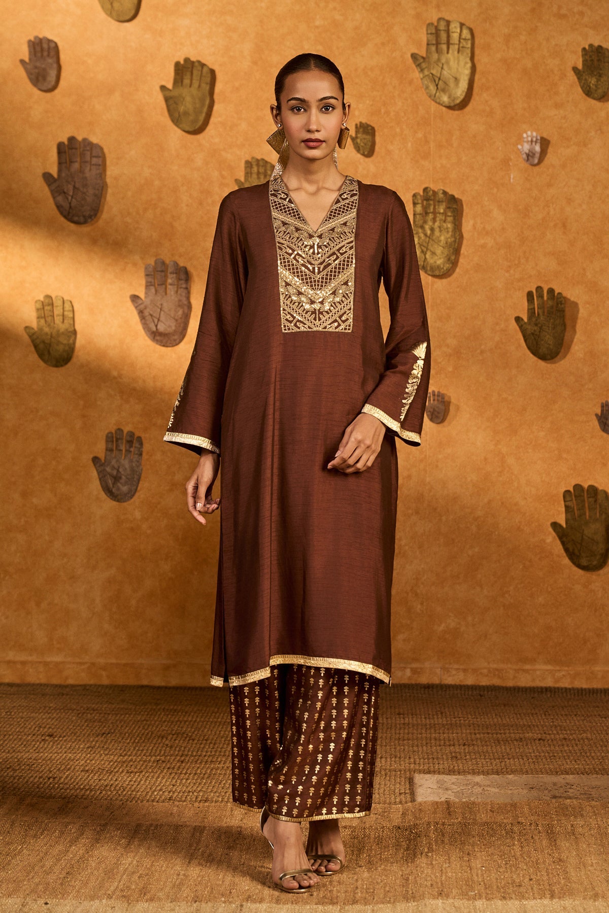 Sepia Cherry Vine Kurta Set