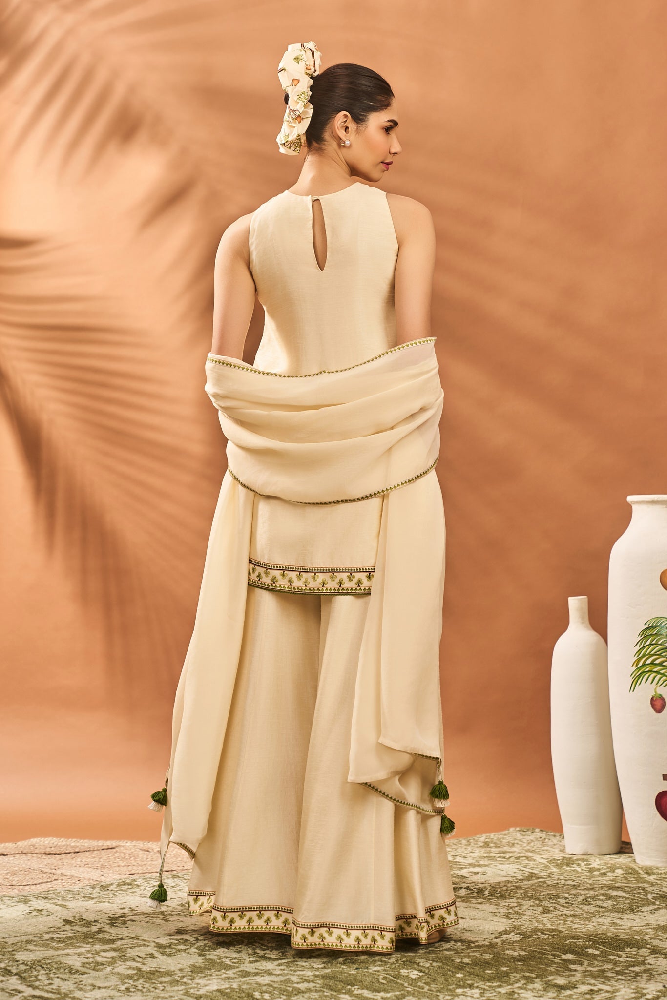 Cream Wildscape Kurta Set