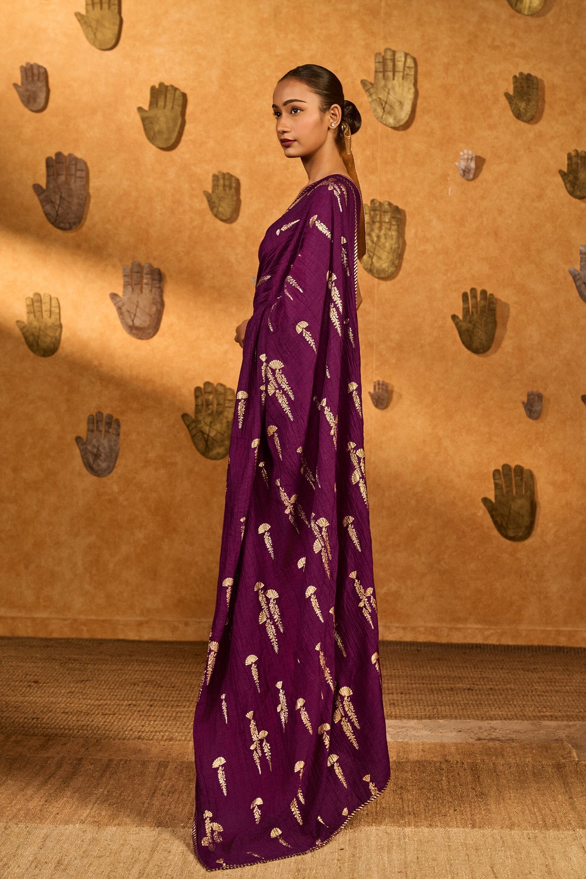 Berry Cherry Wine Saree