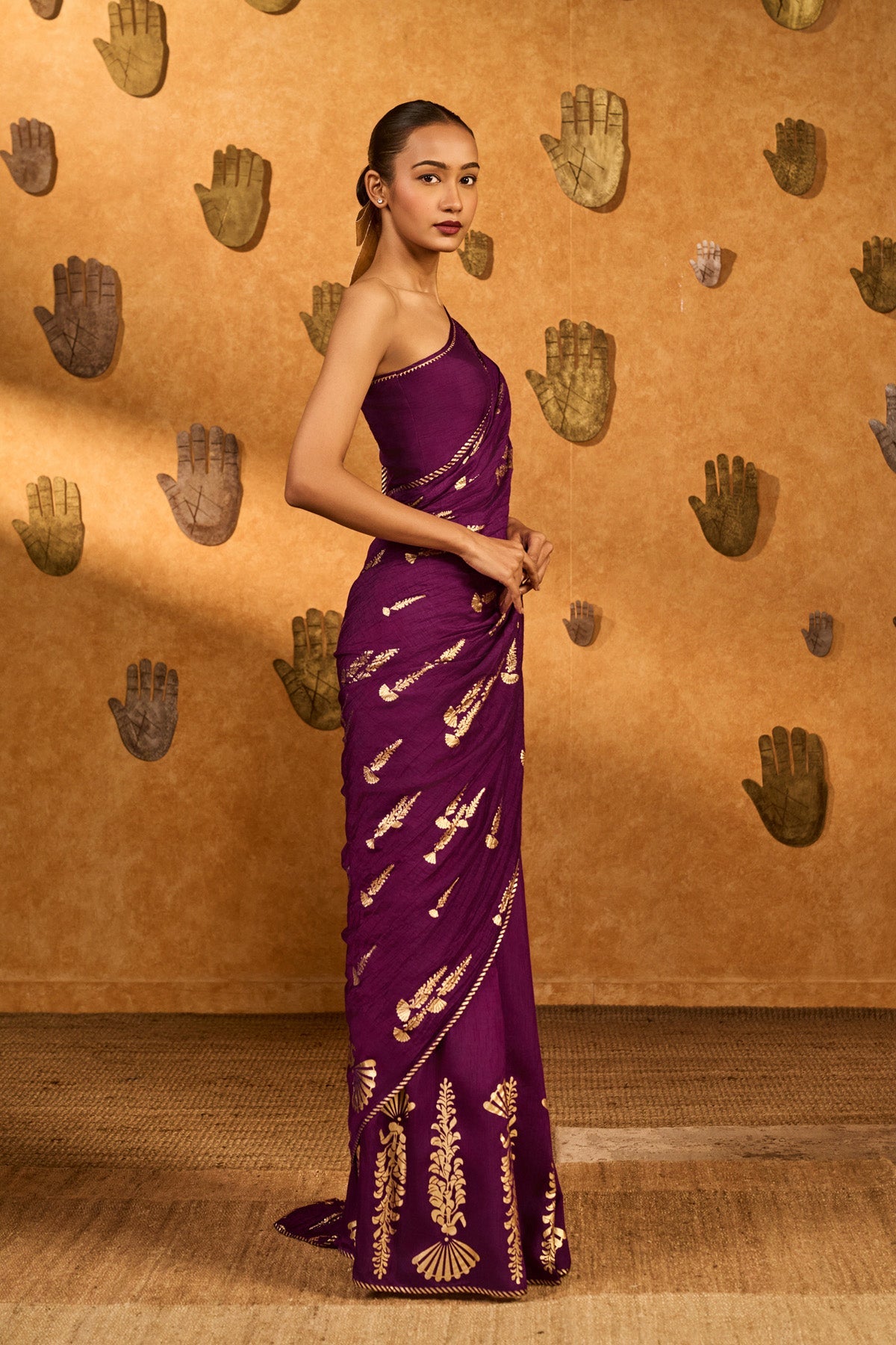 Berry Cherry Wine Saree