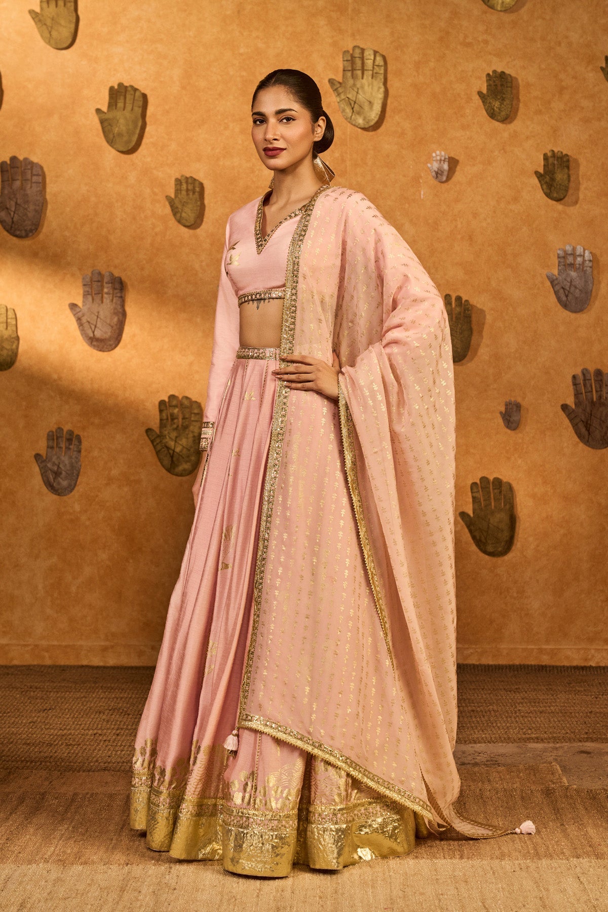Baby Pink Mandarin Sky Lehenga