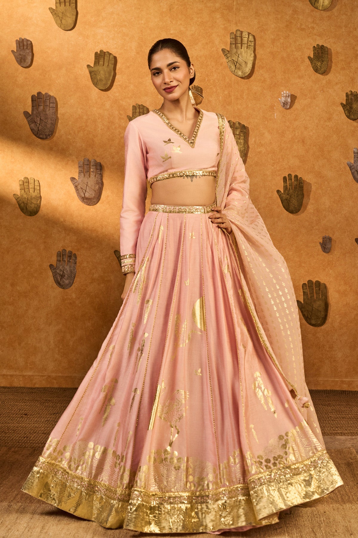 Baby Pink Mandarin Sky Lehenga