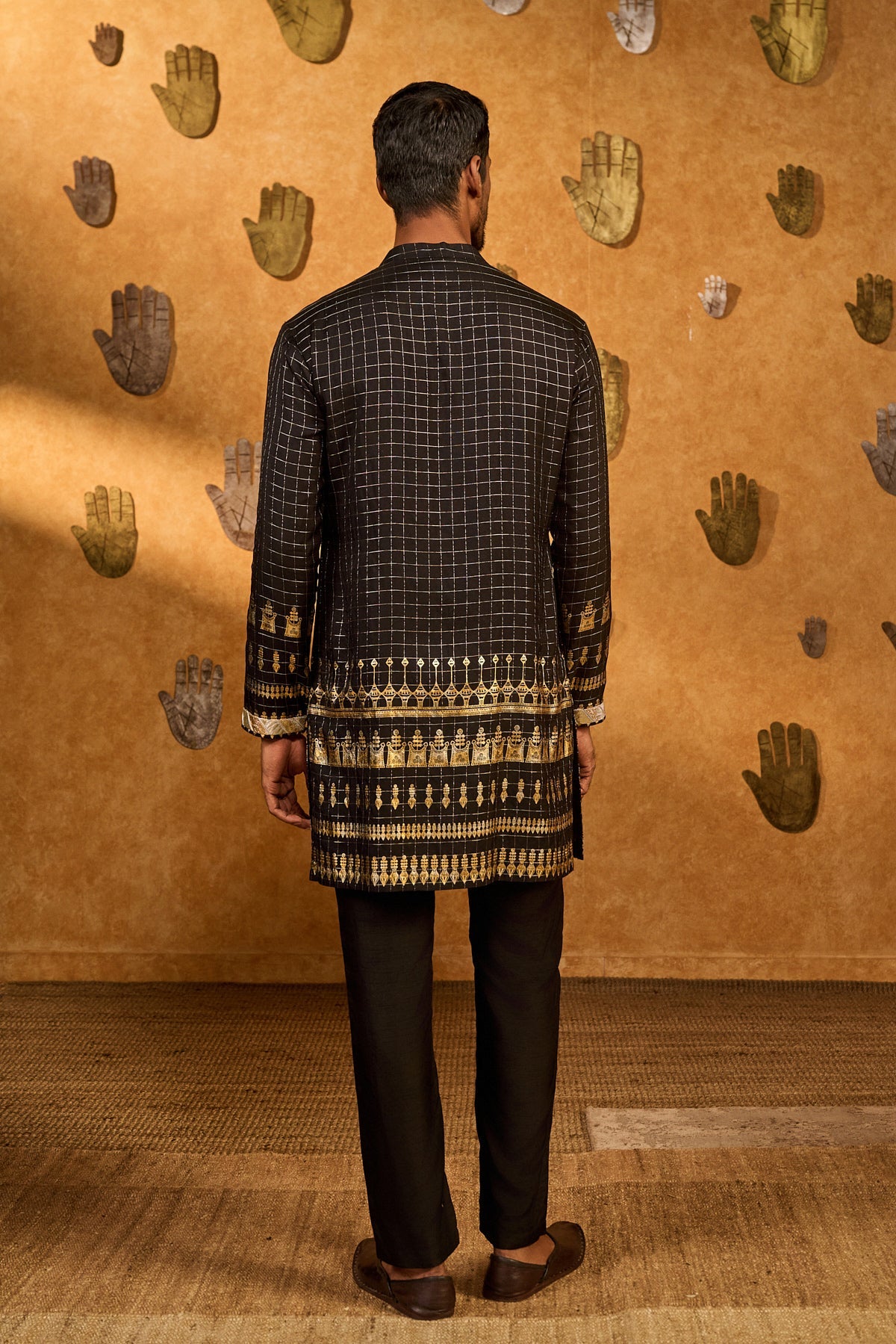 Black Midas Touch Menswear Kurta Set