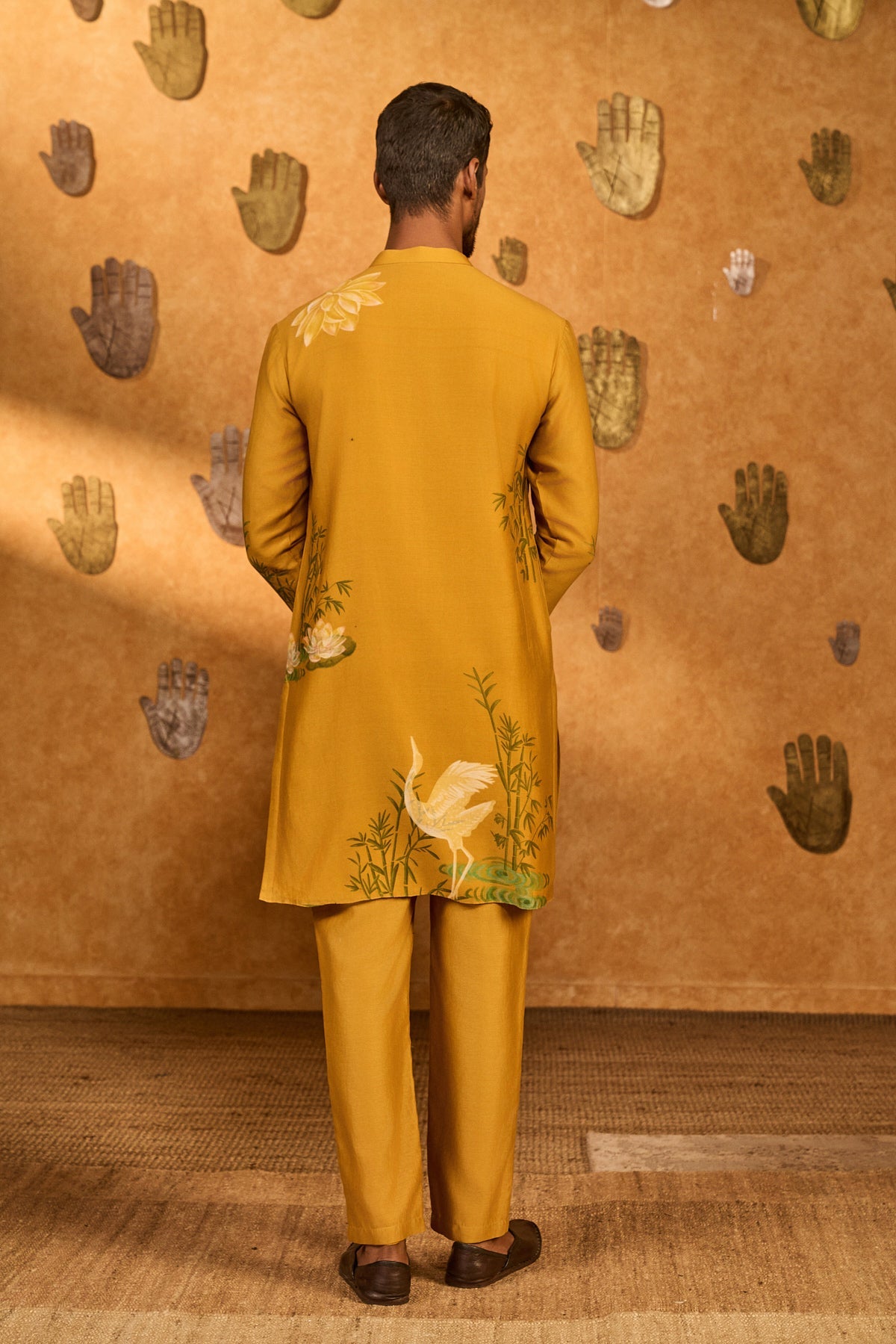 Ochre Bamboo Grove Menswear Kurta Set