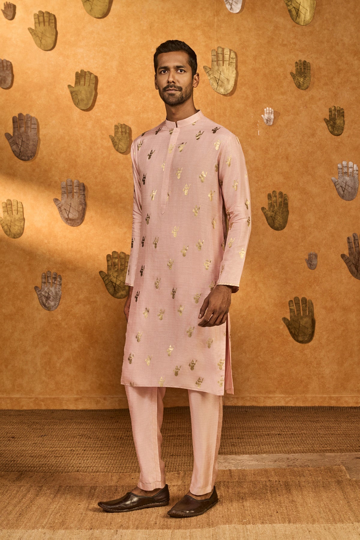 Baby Pink Whispering Leaf Kurta Set