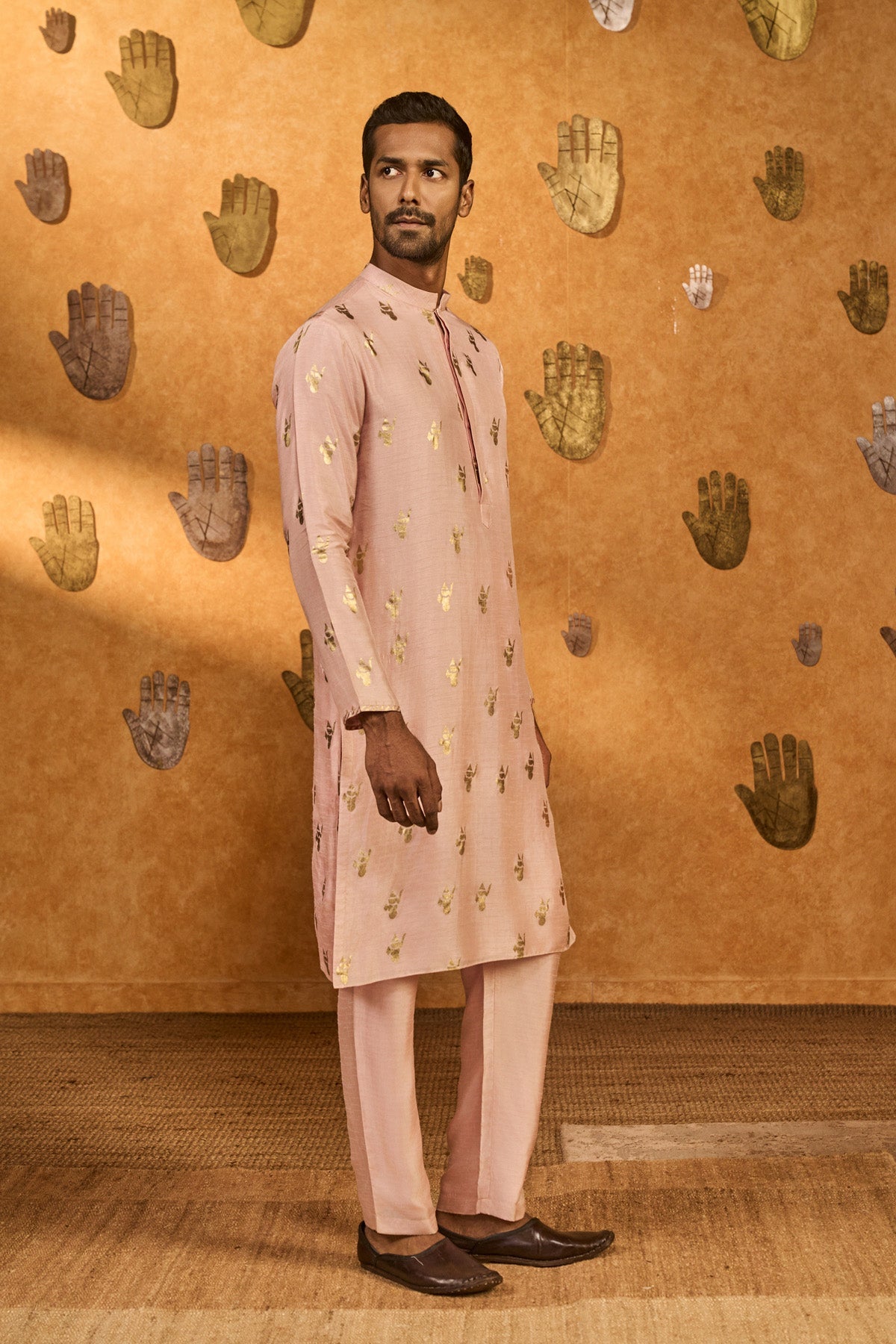 Baby Pink Whispering Leaf Kurta Set