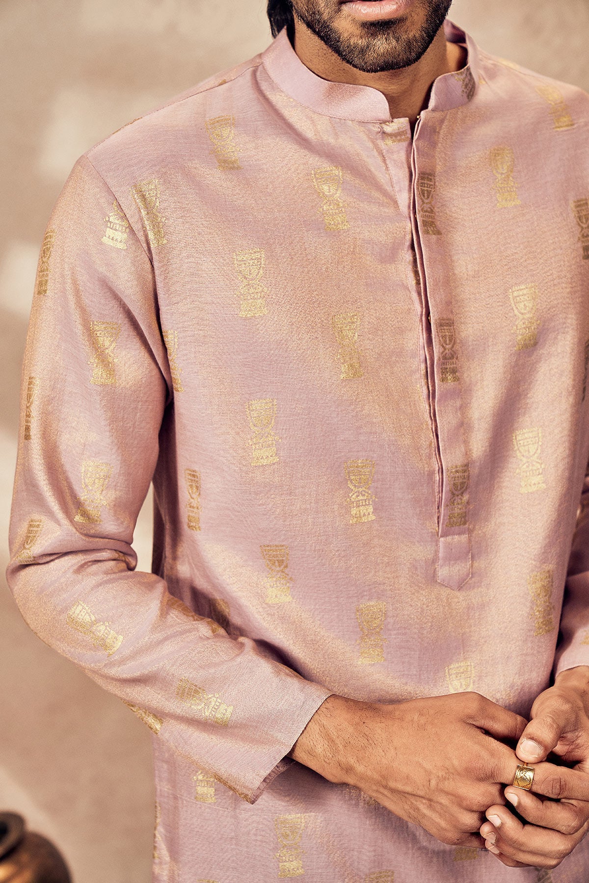 Lilac Timber Tribe Kurta With Lilac Pants