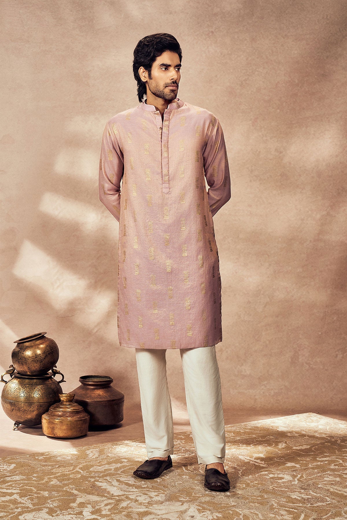 Lilac Timber Tribe Kurta With Lilac Pants