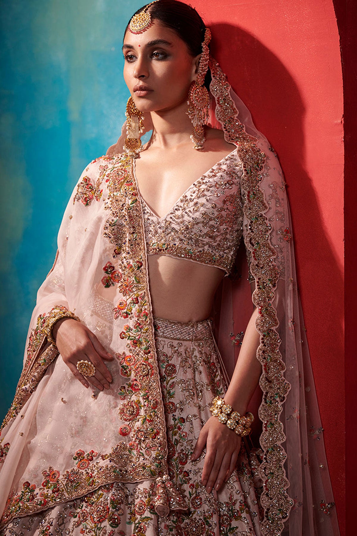 "Raya" Primrose Floral Tendril Bridal Lehenga Set