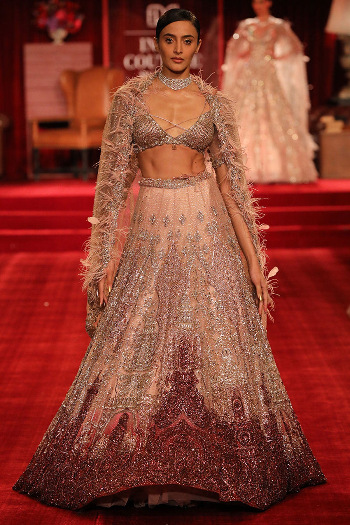 "Joslyn" Shimmer Tulle Bridal Lehenga Set