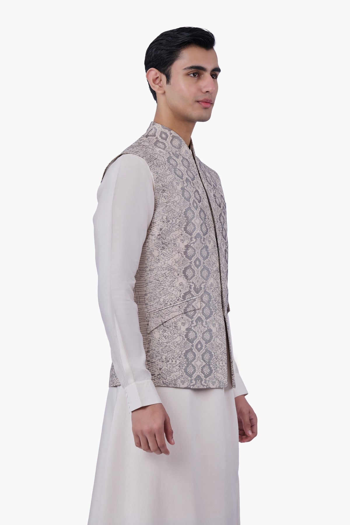Silver Scale Nehru Jacket