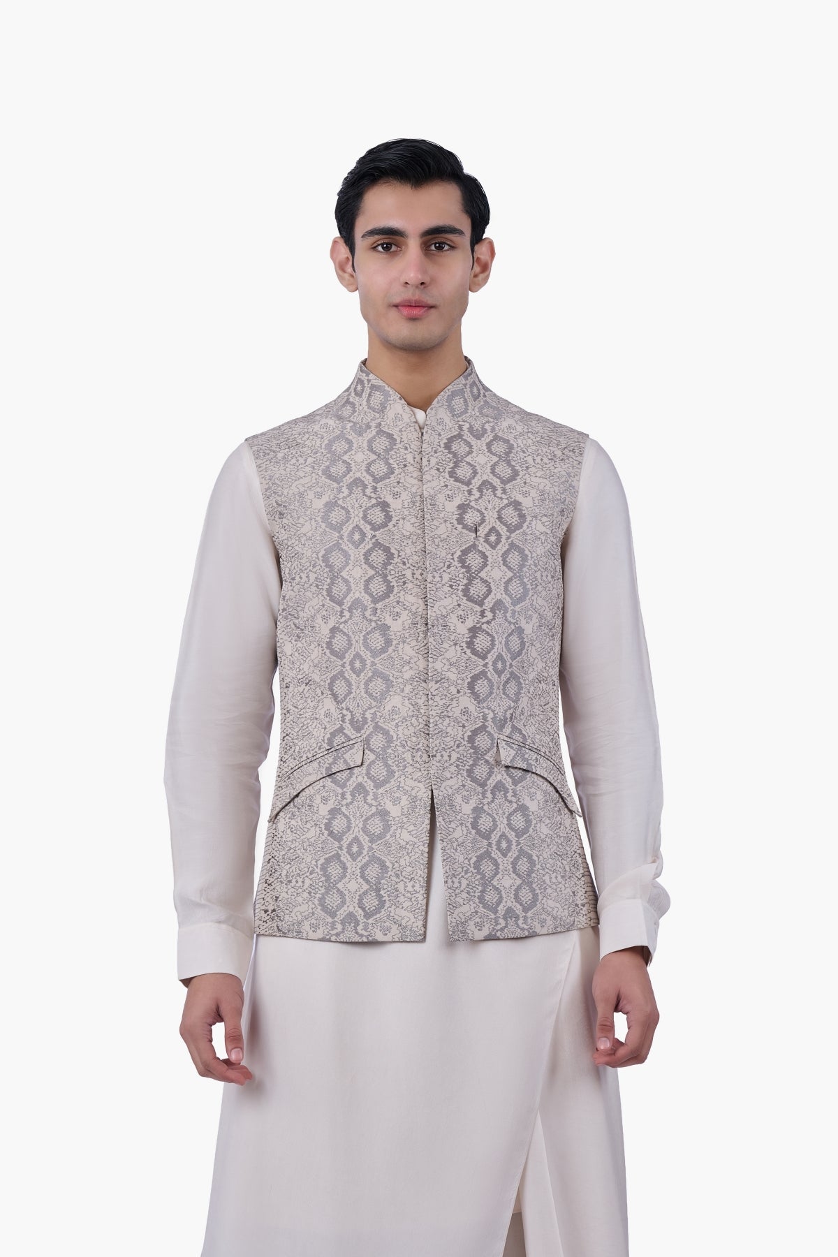 Silver Scale Nehru Jacket