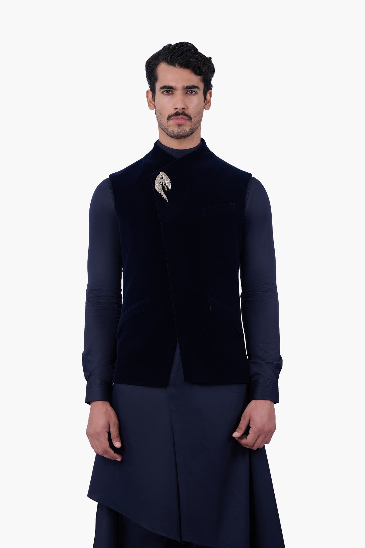 Midnight Velvet Eclipse Nehru Jacket