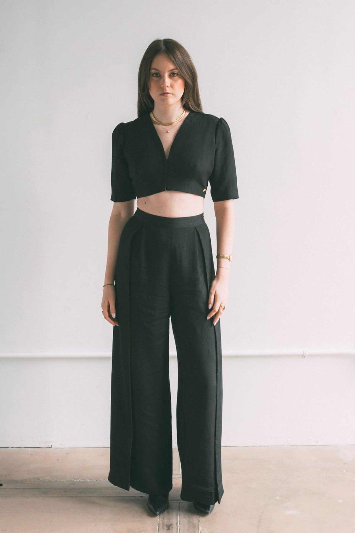 Noir Overlap Trousers