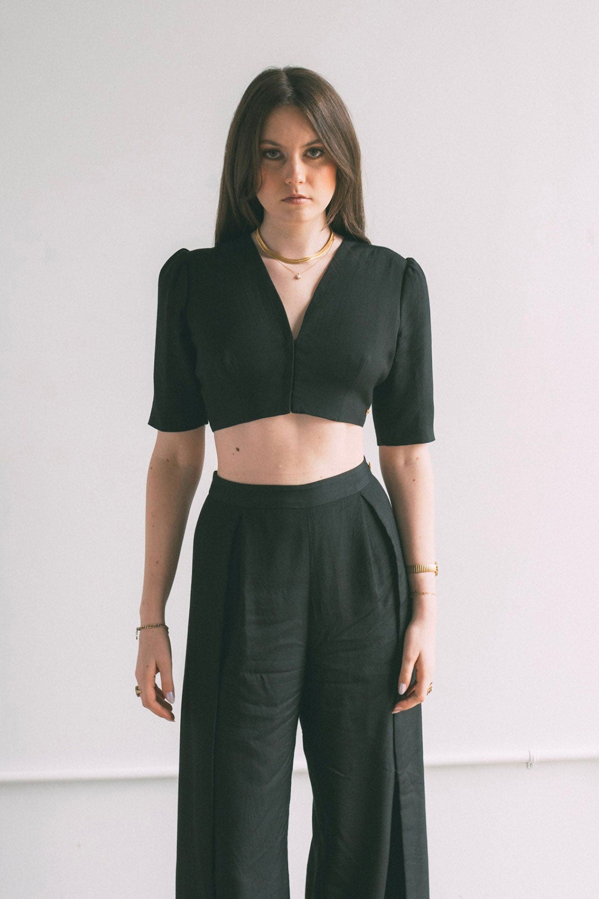 Noir Overlap Trousers