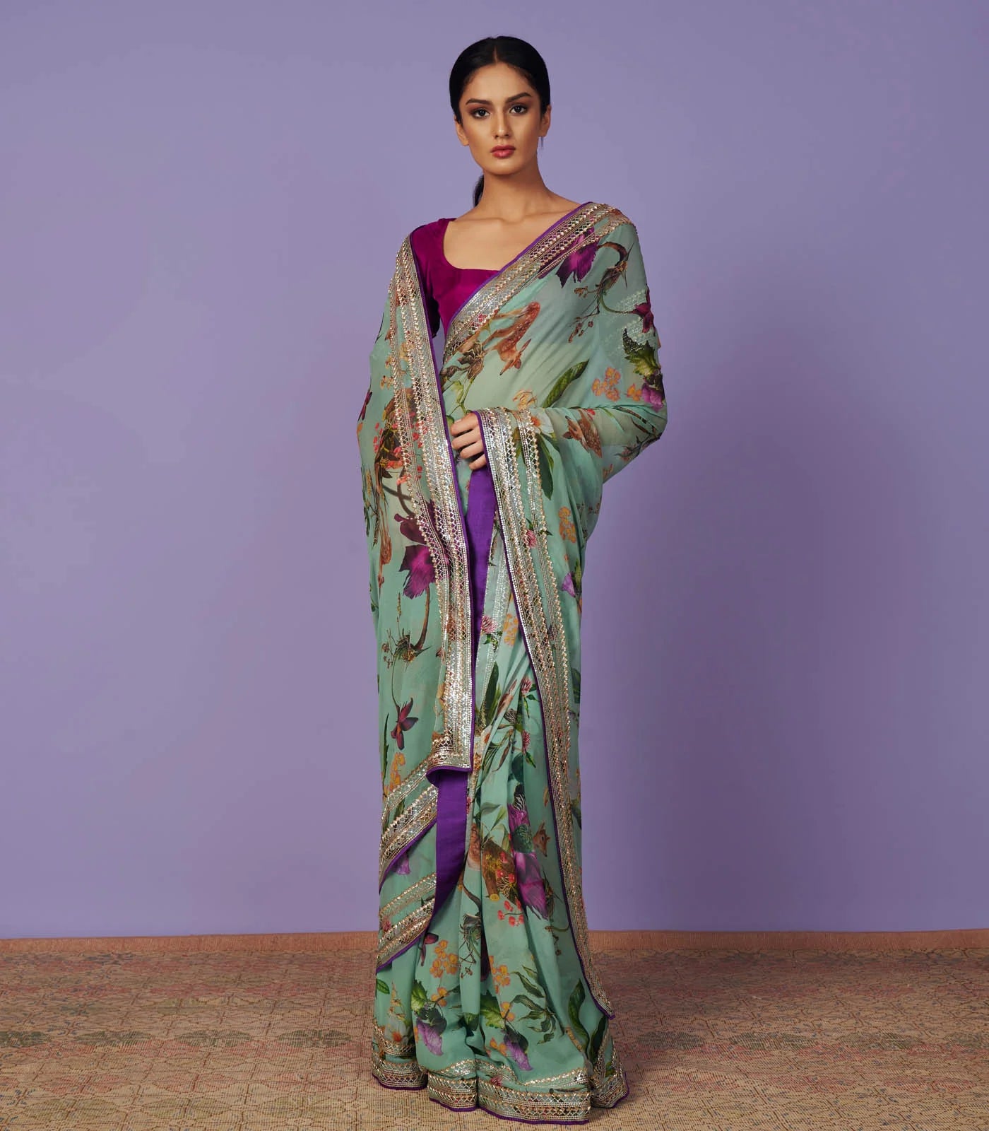 SEQUENCE BORDER SAREE SET