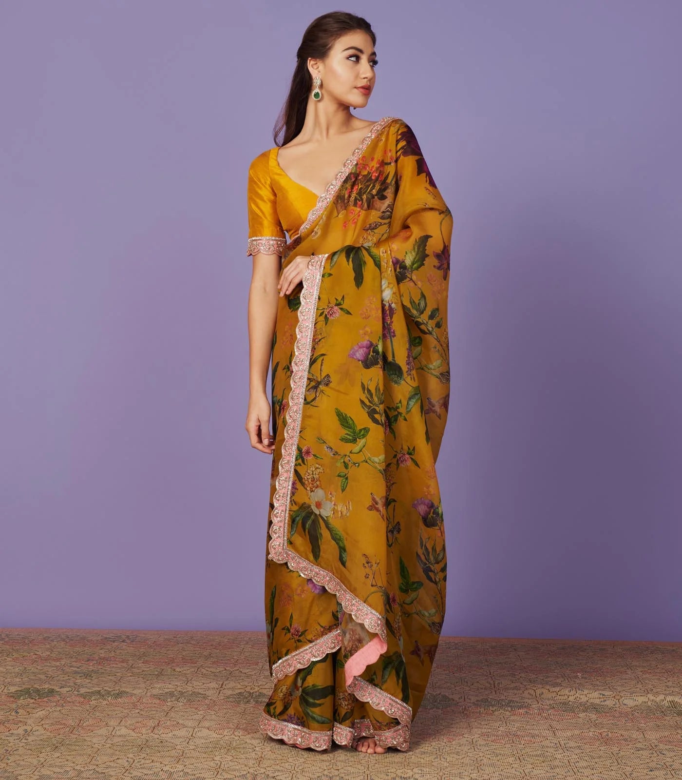 ORGANZA ZARDOZI BORDER SAREE SET