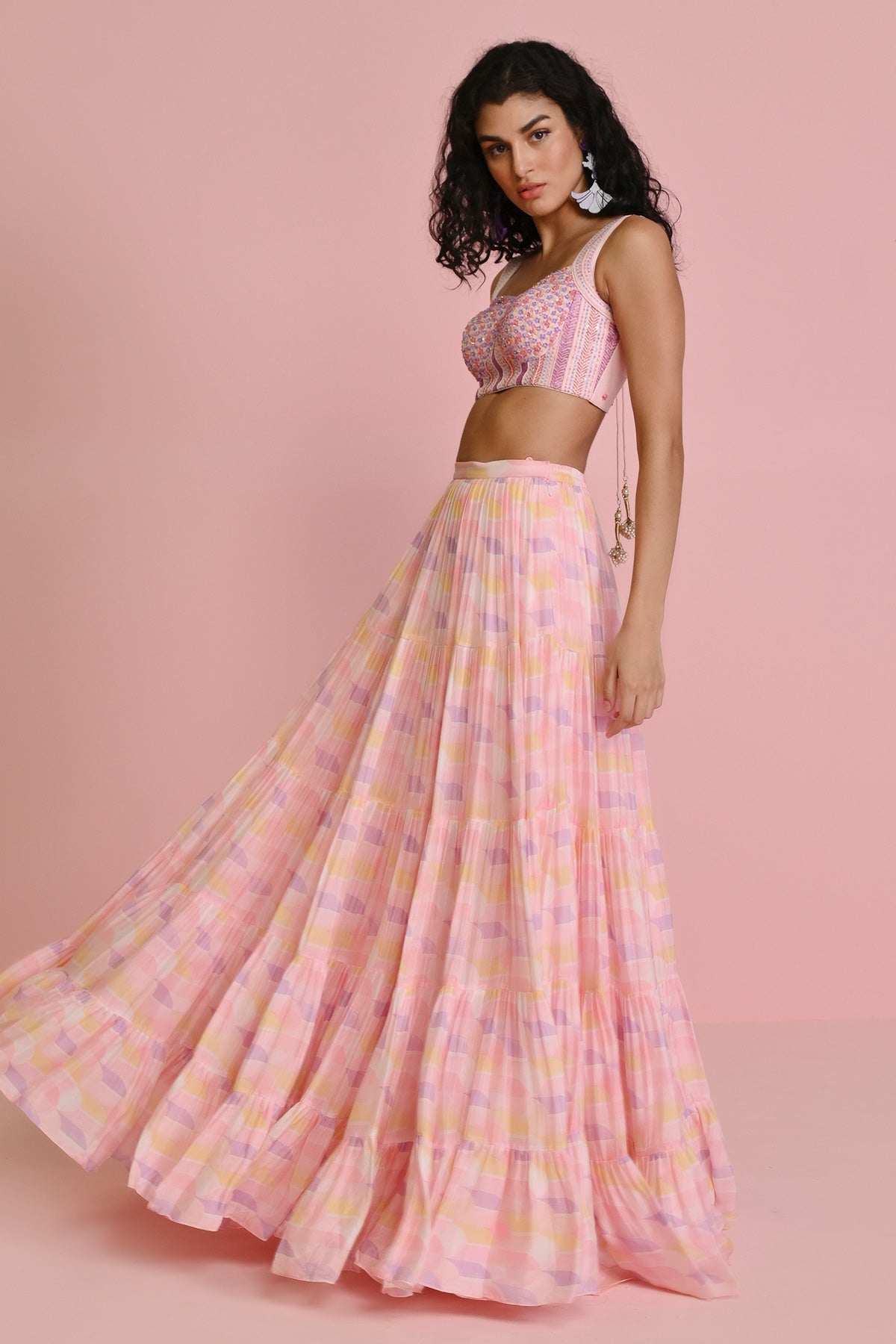 ALAINA GEORGETTE FRILL SET