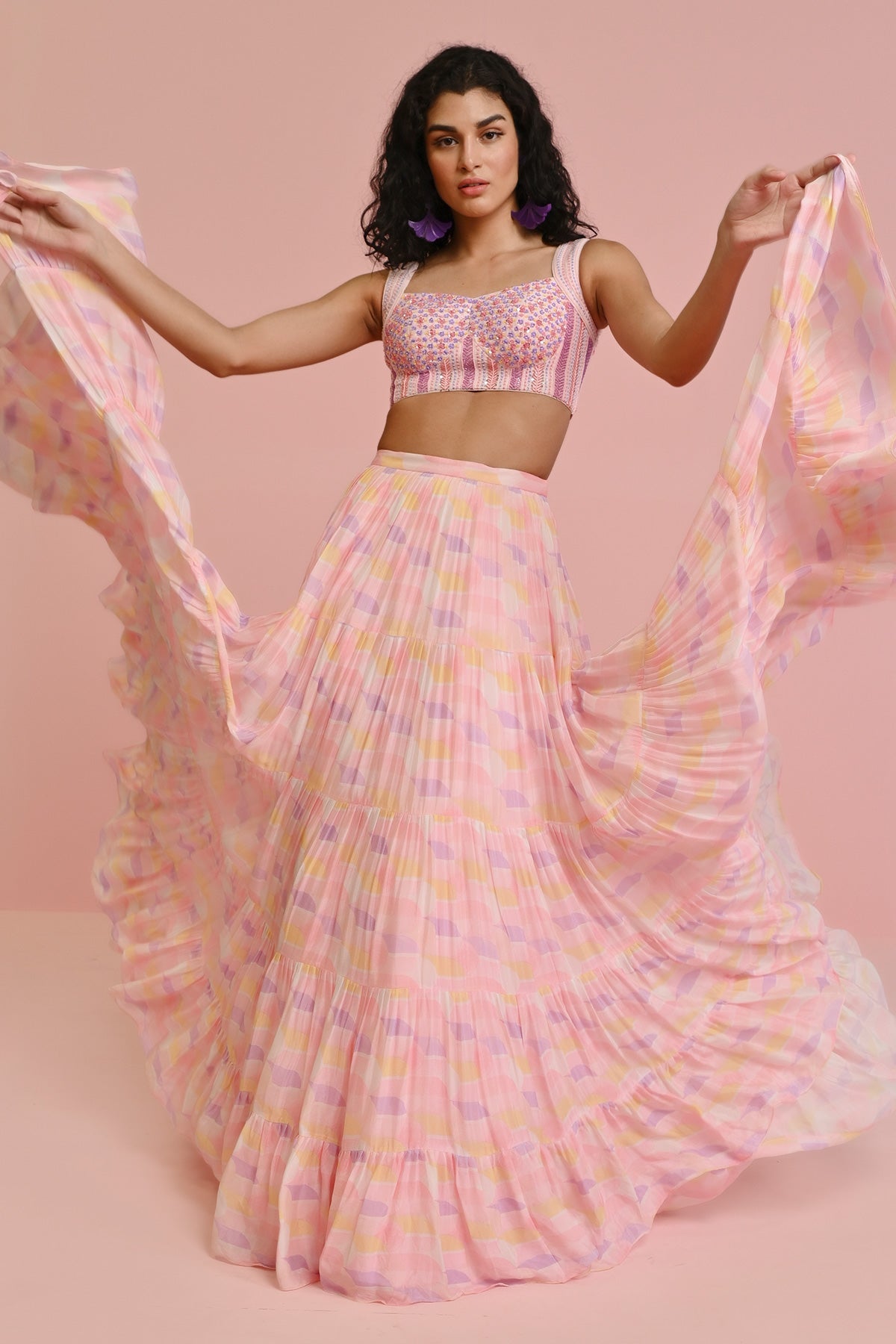 ALAINA GEORGETTE FRILL SET