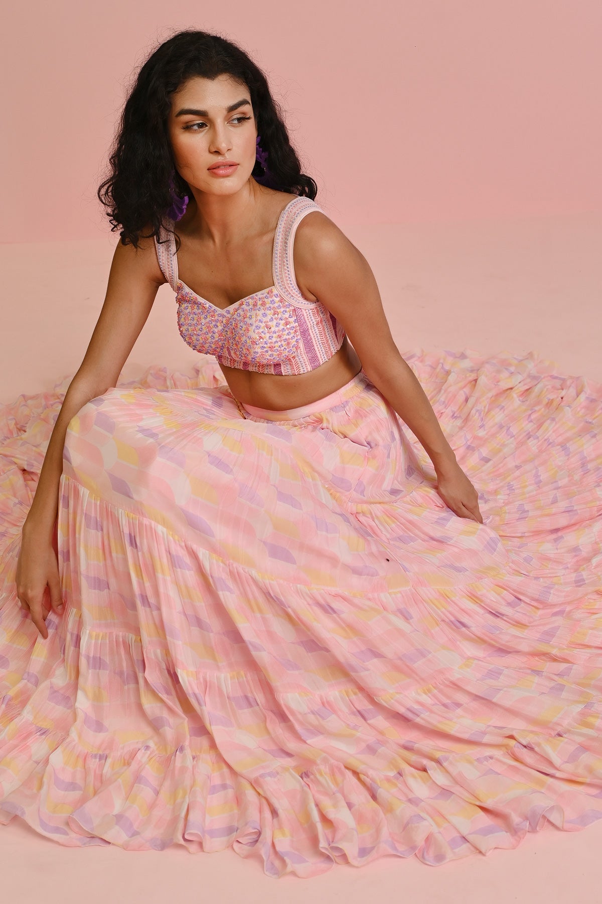 ALAINA GEORGETTE FRILL SET