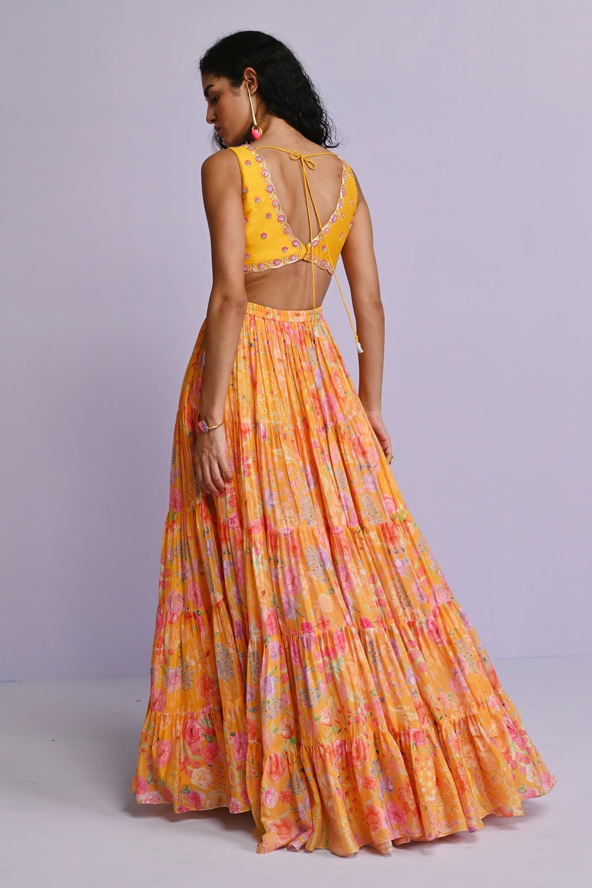 AMIRA GEORGETTE FRILL SET