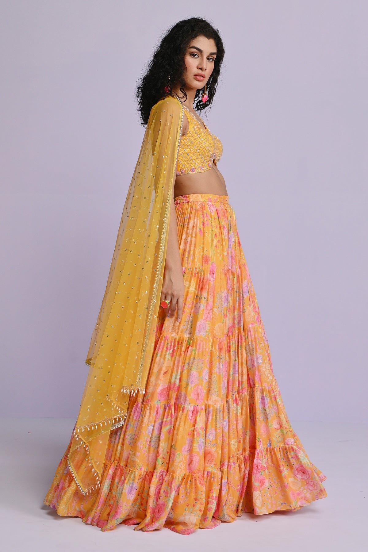 AMIRA GEORGETTE FRILL SET