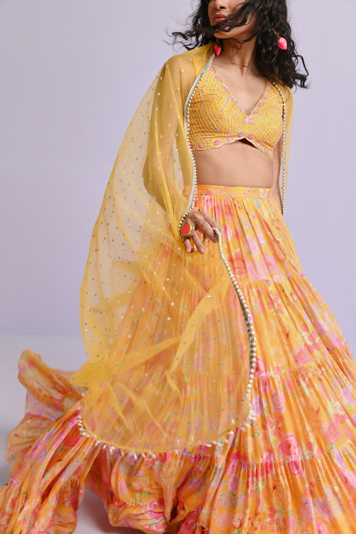 AMIRA GEORGETTE FRILL SET