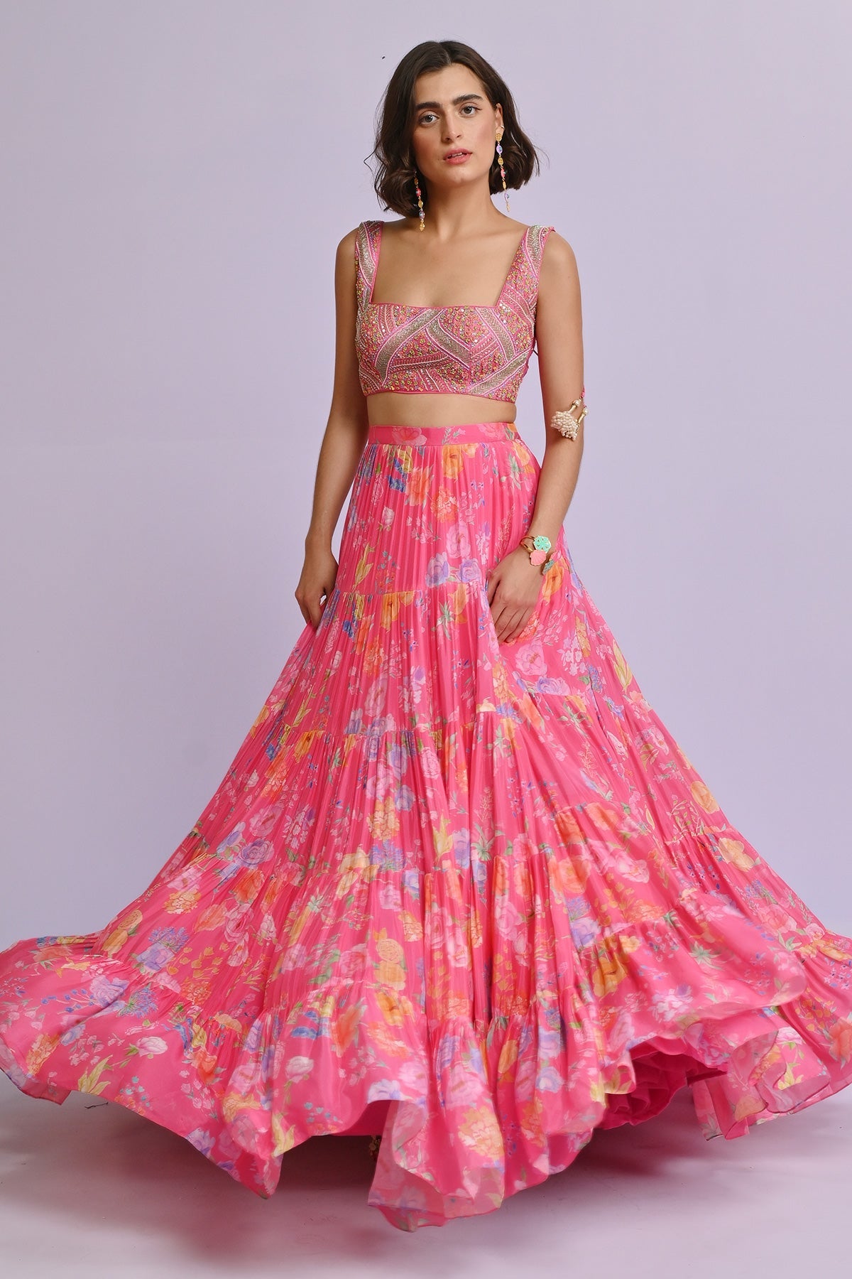 DIANA GEORGETTE FRILL SET