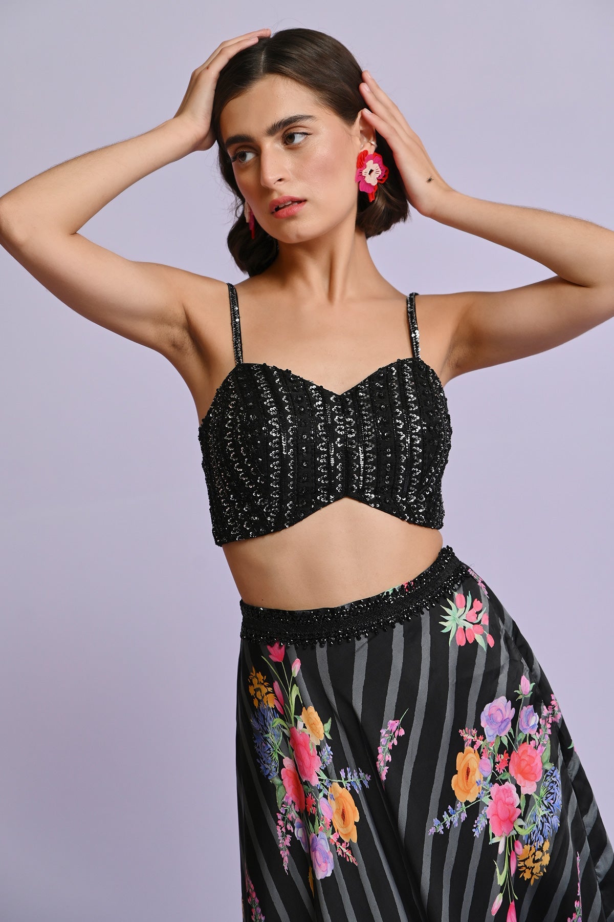 BELLA SATIN SEMI CIRCLE SKIRT