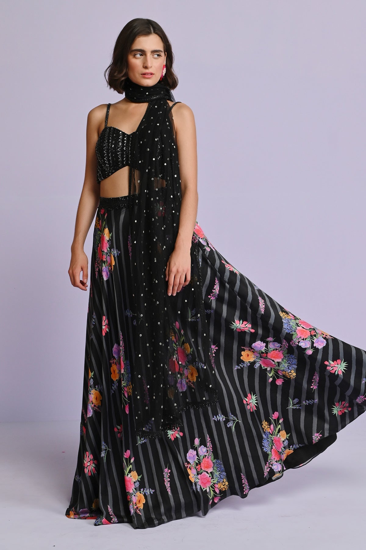 BELLA SATIN SEMI CIRCLE SKIRT