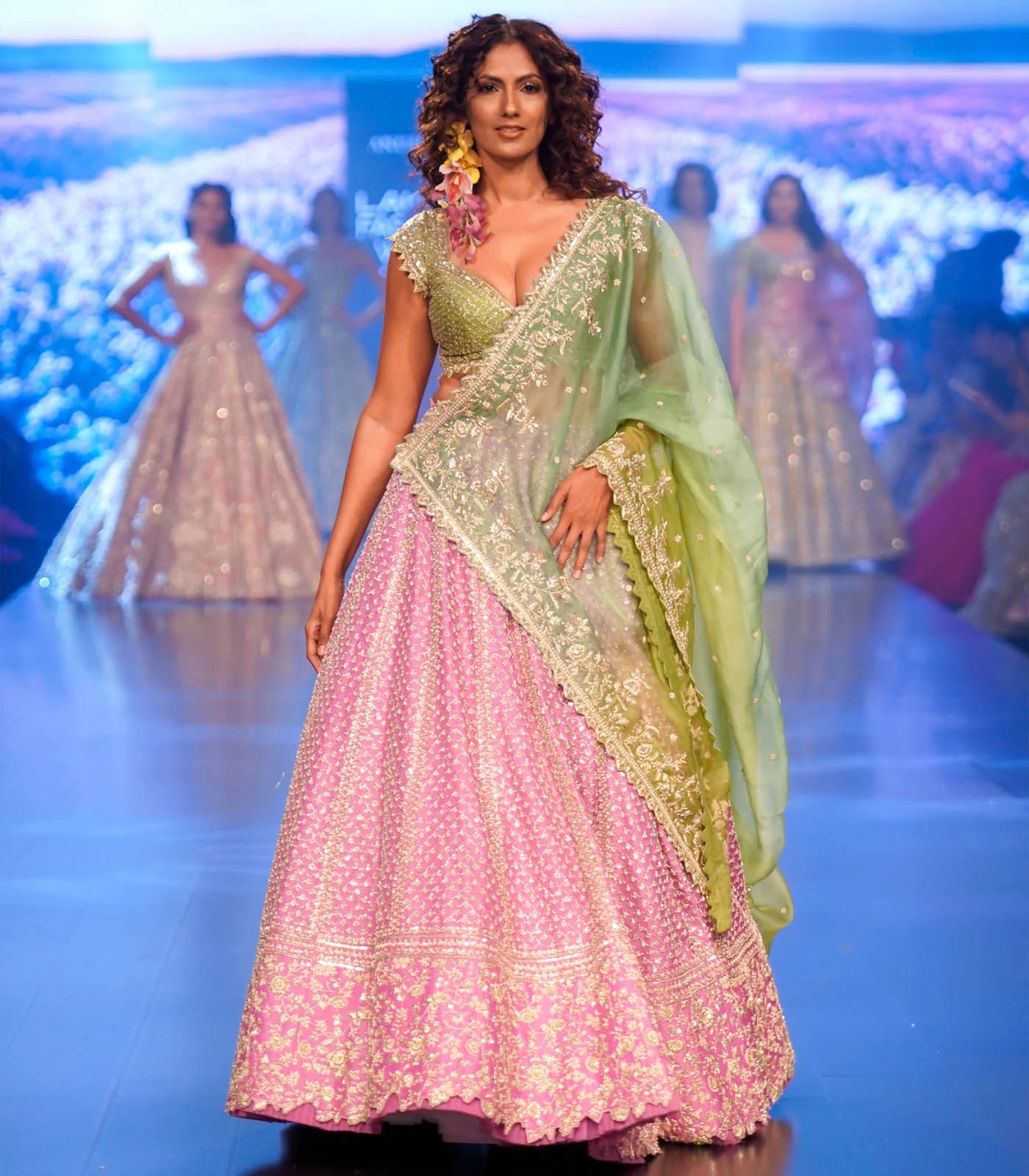 AMEEN LILAC LEHANGA SET