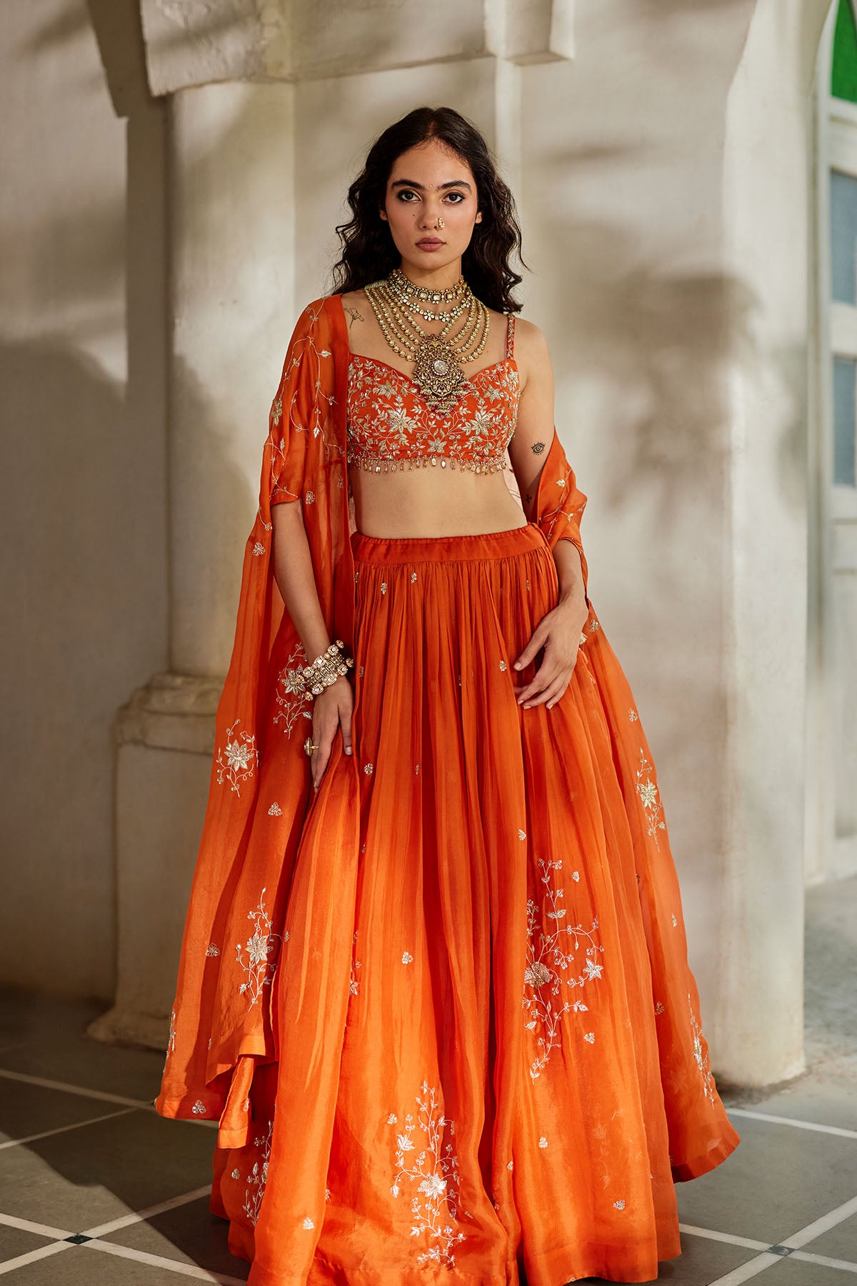 SARA CAPE LEHENGA SET