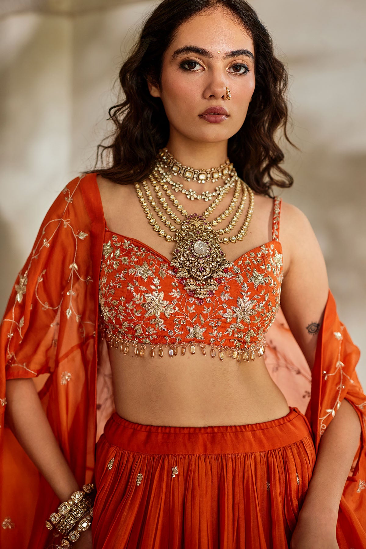 SARA CAPE LEHENGA SET