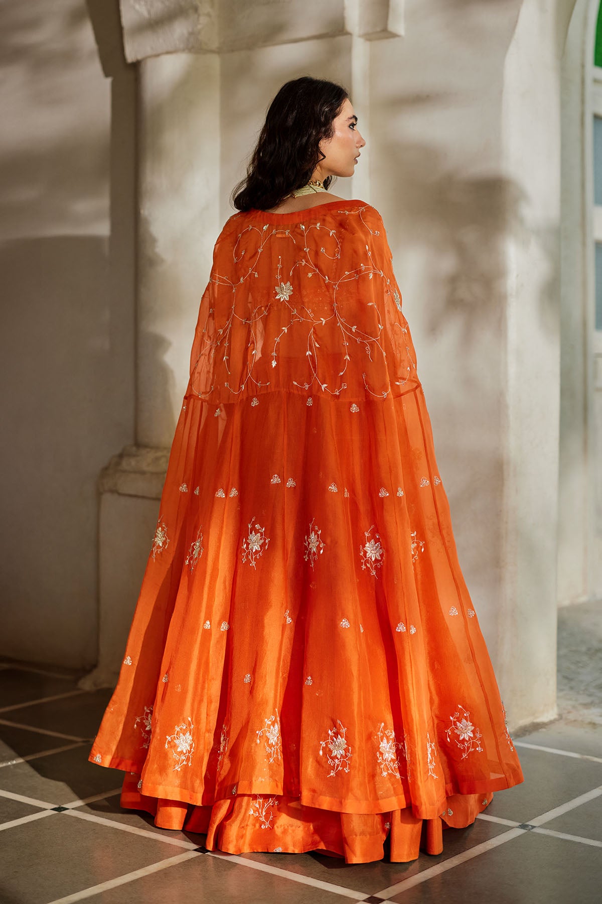 SARA CAPE LEHENGA SET