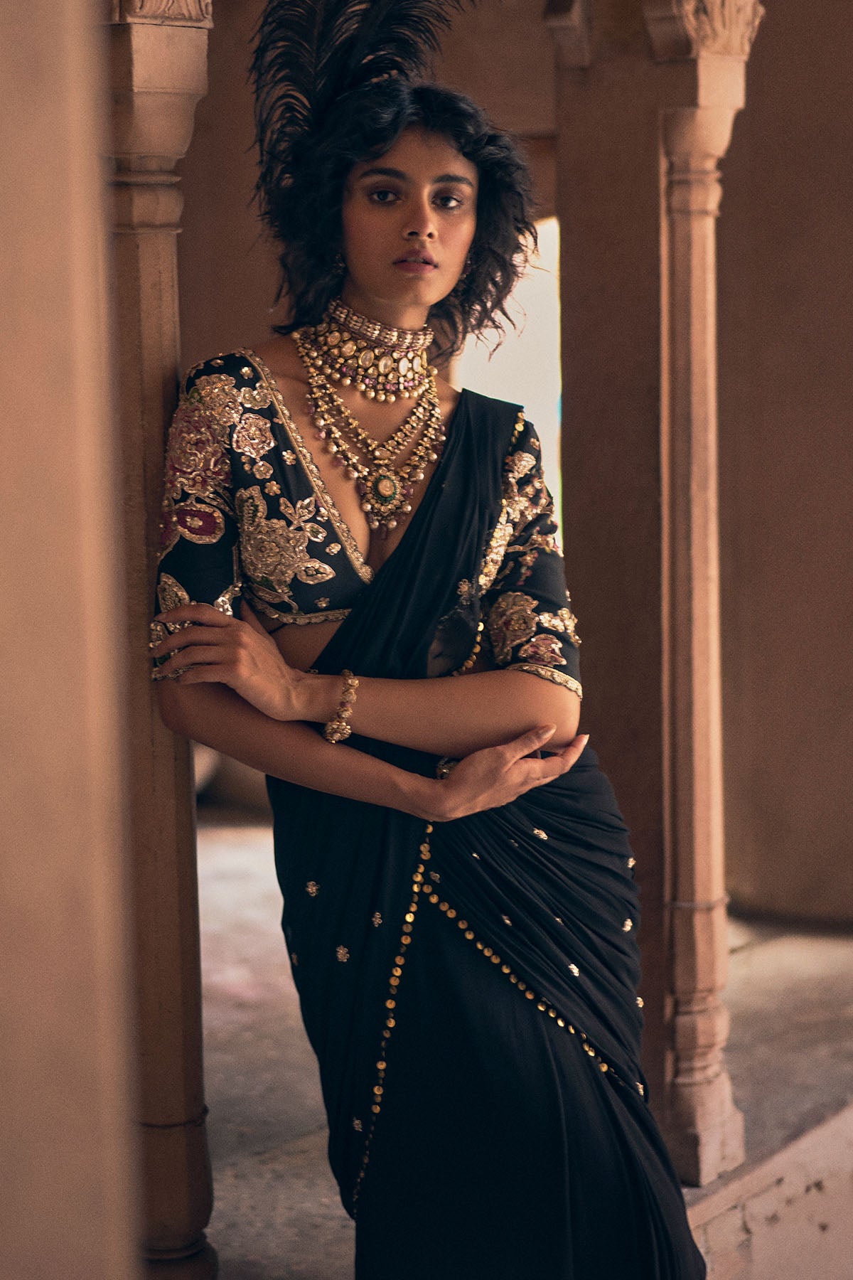 KAIA SAREE SET – BLACK