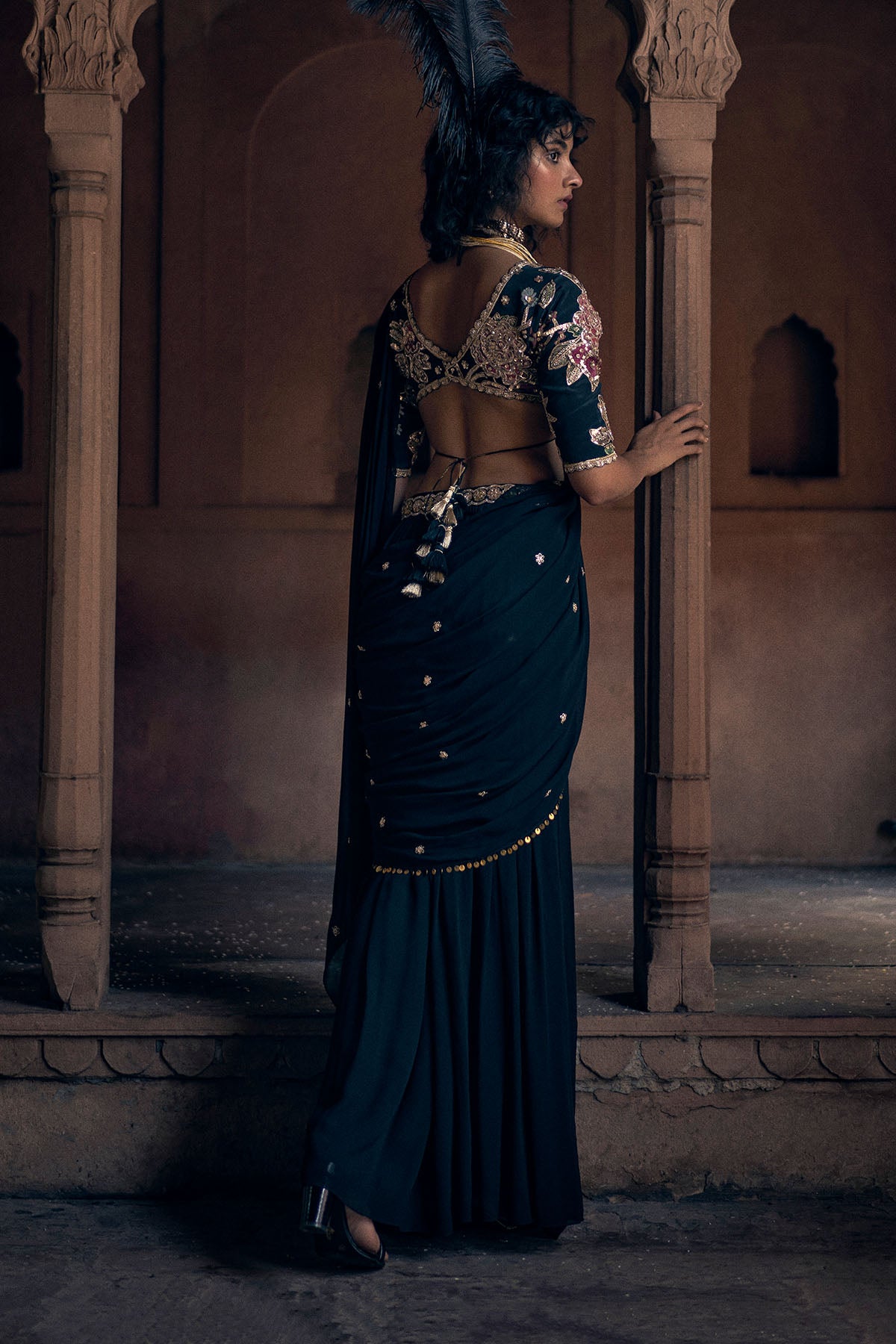 KAIA SAREE SET – BLACK